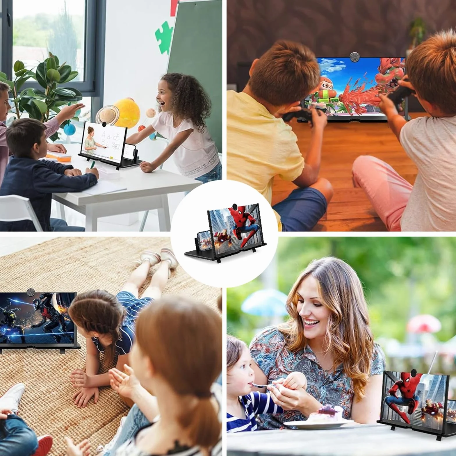 16 Pouces agrandisseur ecran Telephone, 3D HD amplificateur ecran Telephone Portable, Pliable Loupe ecran Telephone Compatible avec Tous Les Smartphones