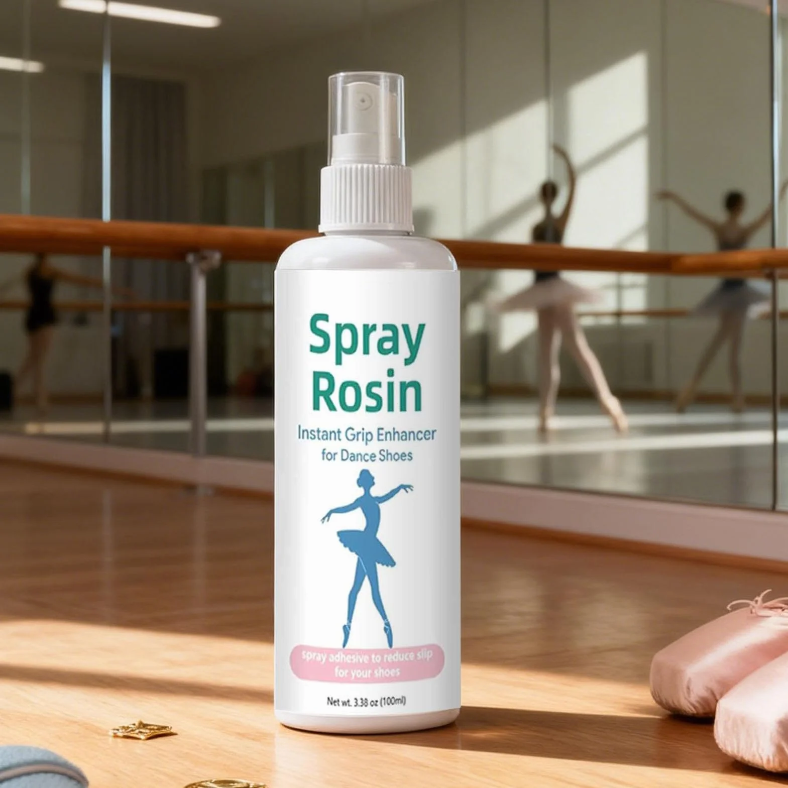 Spray Colophane Antidérapant 100 ML pour Danseurs - Renfort Adhérence Chaussons Danse Portable Longue Durée