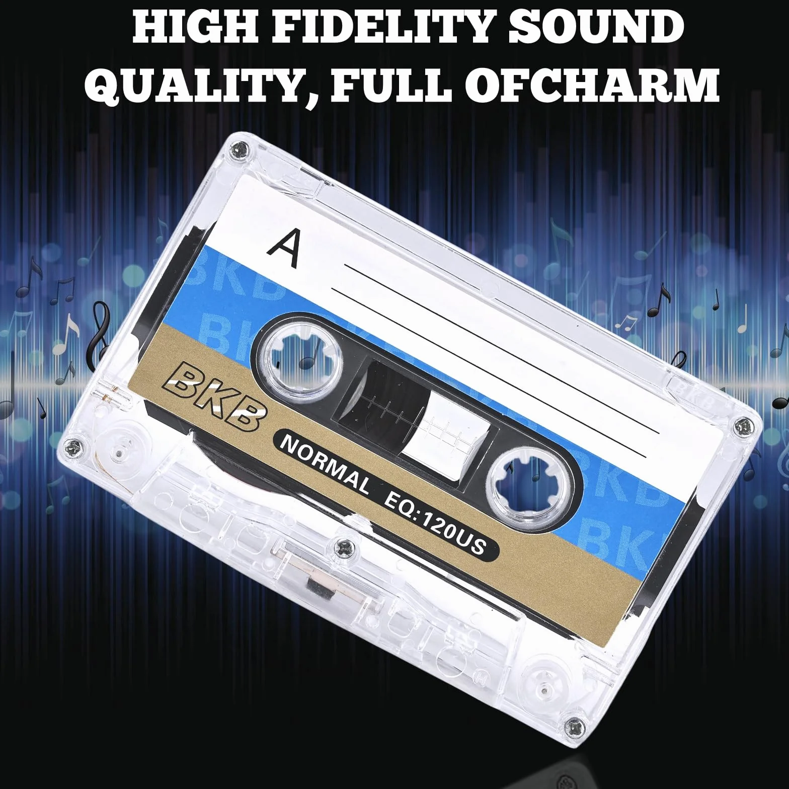 WIYETY 60 min Cassettes Audio Vides Lot de 10 Faible Bruit Étui Plastique Transparent