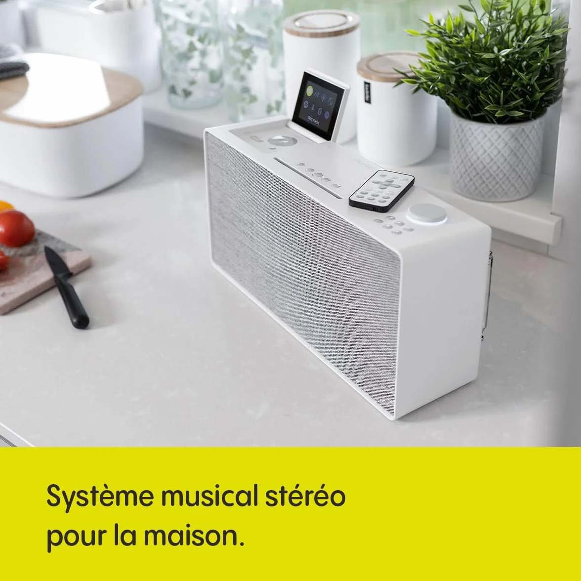 Pure Evoke Home Système de musique tout-en-un pour la maison avec radio DAB+/FM, radio Internet, podcasts, Spotify Connect, Bluetooth, CD et son stéréo puissant de 100 watts, Cotton White