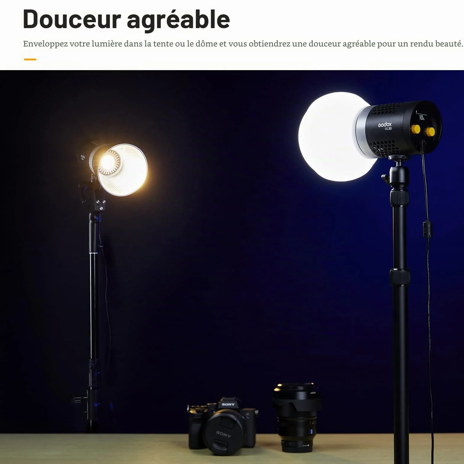 Godox ML-CD15 Diffuseur dôme avec 3 adaptateurs, Diffusion Lumière Flash en Silicone Pliable, Compatible avec LED Light et Flash Godox V1 V1Pro V860III V850III TT685II