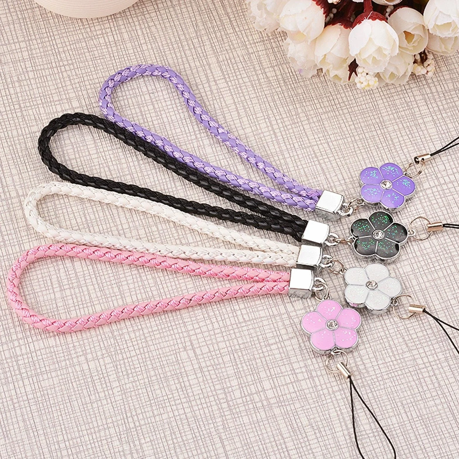 Longe de Téléphone Portable Anti-Perte Dragonne pour Femmes Filles 4 Pièces