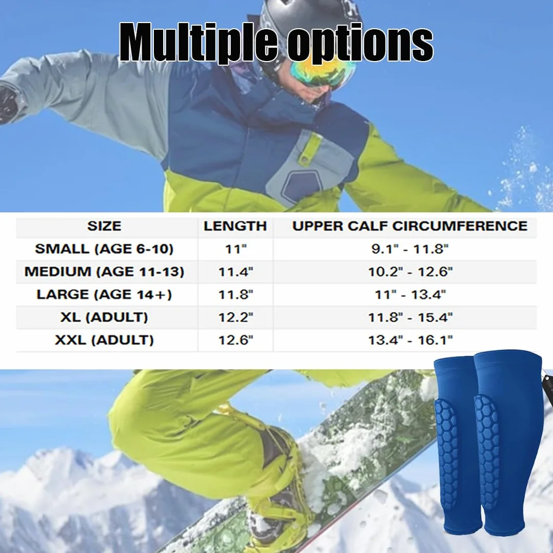 Protège-tibia Ski Anti-Collision Long Structure Nid d'Abeille