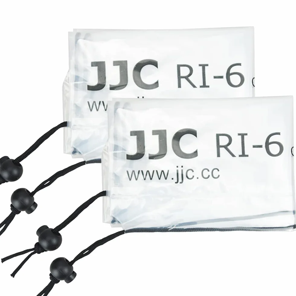 JJC Housse de Pluie étanche pour Appareil Photo Canon Nikon Sony DSLR avec Objectif jusqu'à 18" de Long 7" de Large, Protecteur de Manteau de Pluie pour Flash Externe de Chaussure Chaude (2 pièces)