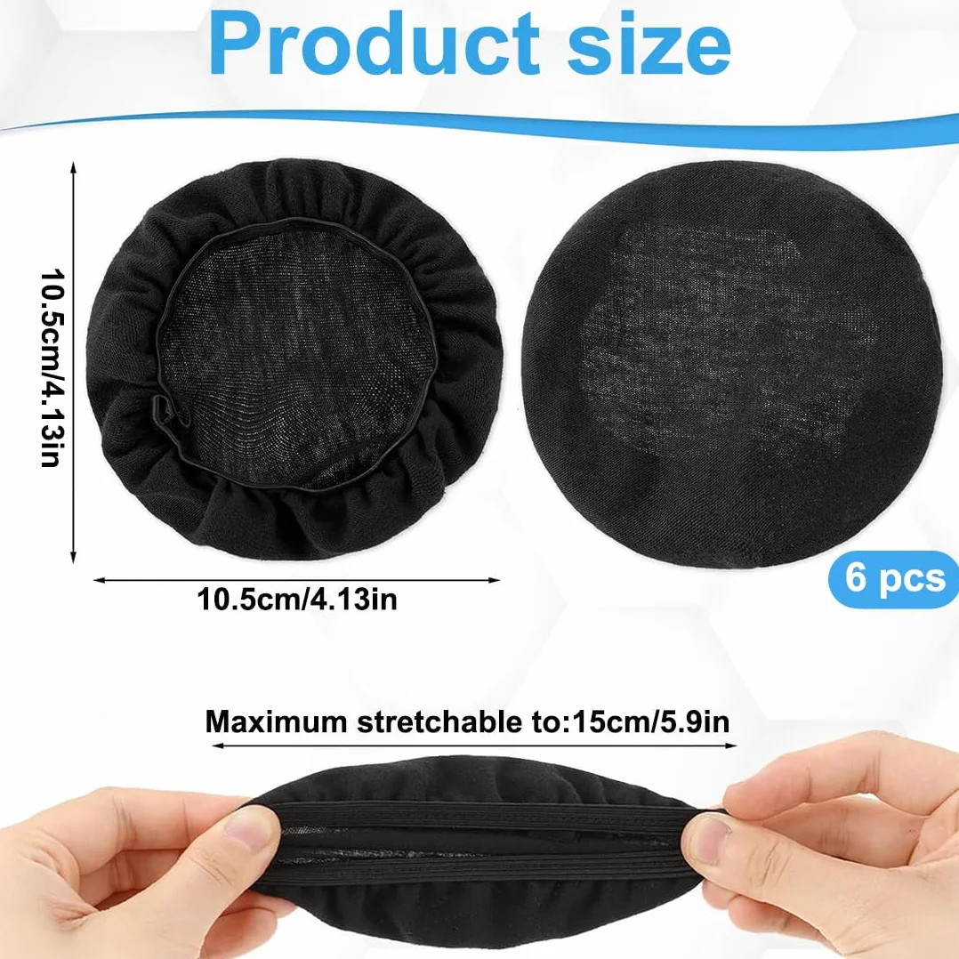 Housses de Casque Extensibles Lavables en Tissu Flexible, Protection contre la Sueur pour Salle de Sport, Jeux (Noir)
