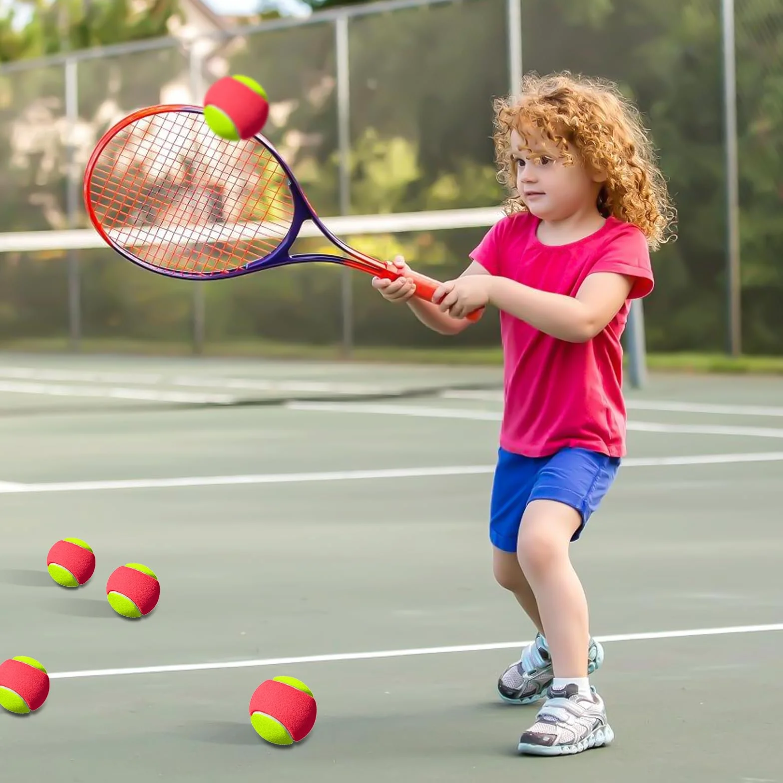 Lot de 9 balles de tennis stade 3 orange pour débutants et enfants