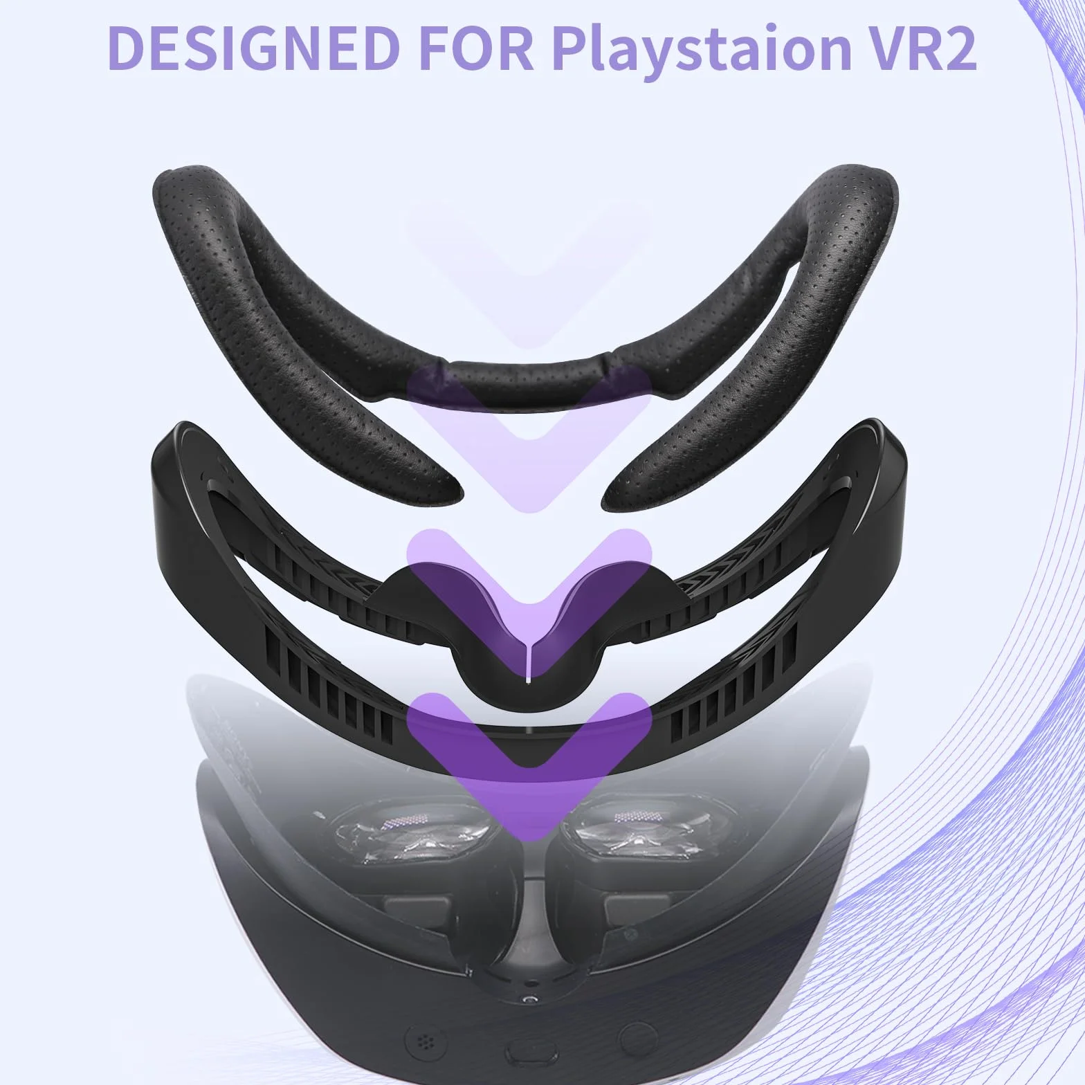 AODELAN Coussinet facial VR pour Playstation VR2 - Cuir respirant - Accessoire protection visage PS-VR2
