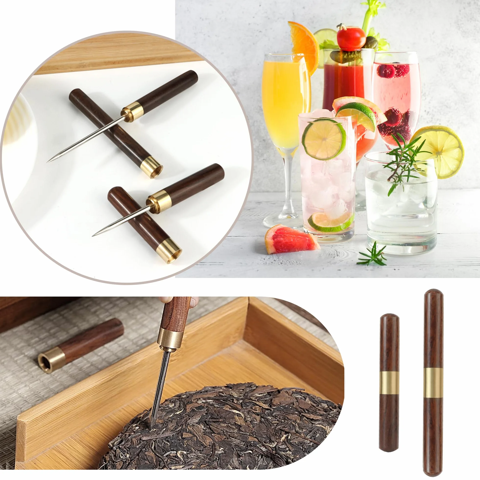 Broyeur à Glace INOX 2 Pièces Pic à Glace en Acier Inoxydable pour Bar Cuisine