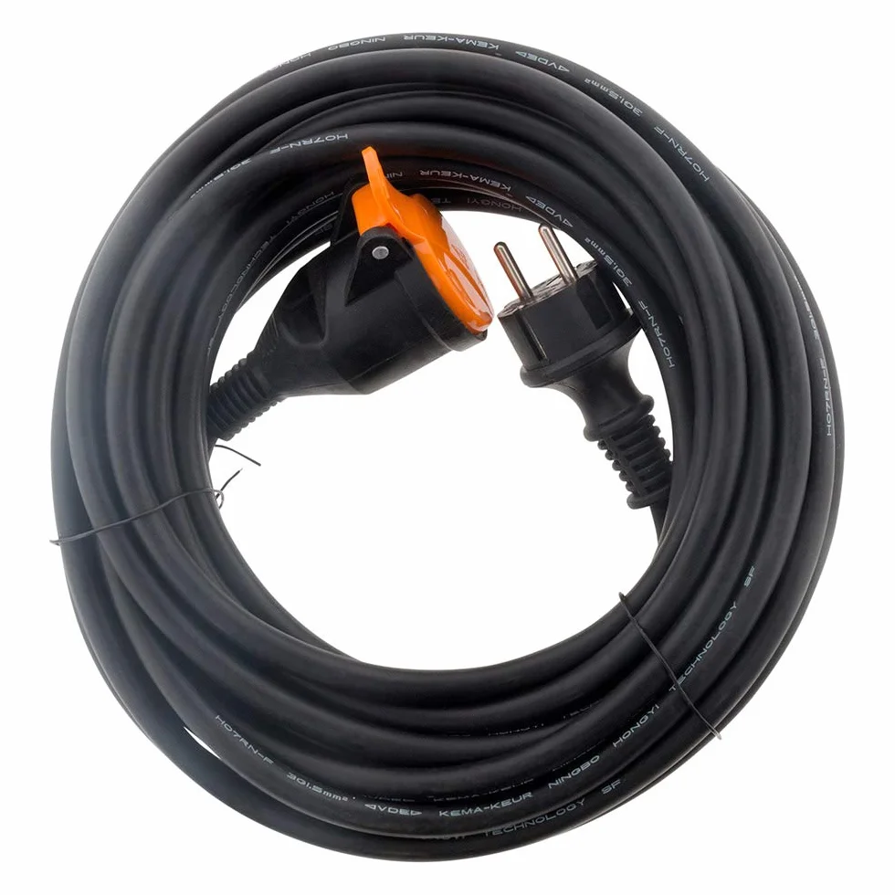 Rallonge étanche 2P H05VV F 2x1,5mm² 25m Orange Zenitech