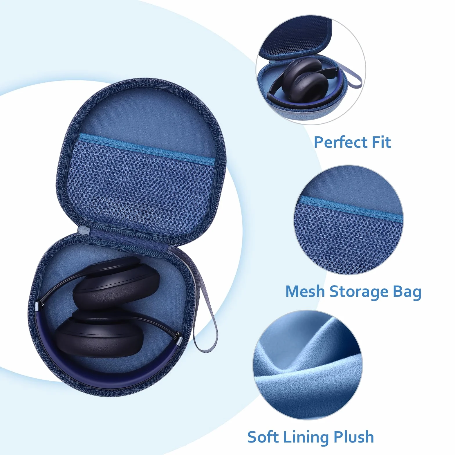Étui de Protection pour Casque Bluetooth JBL Sony Bose Soundcore (Bleu)