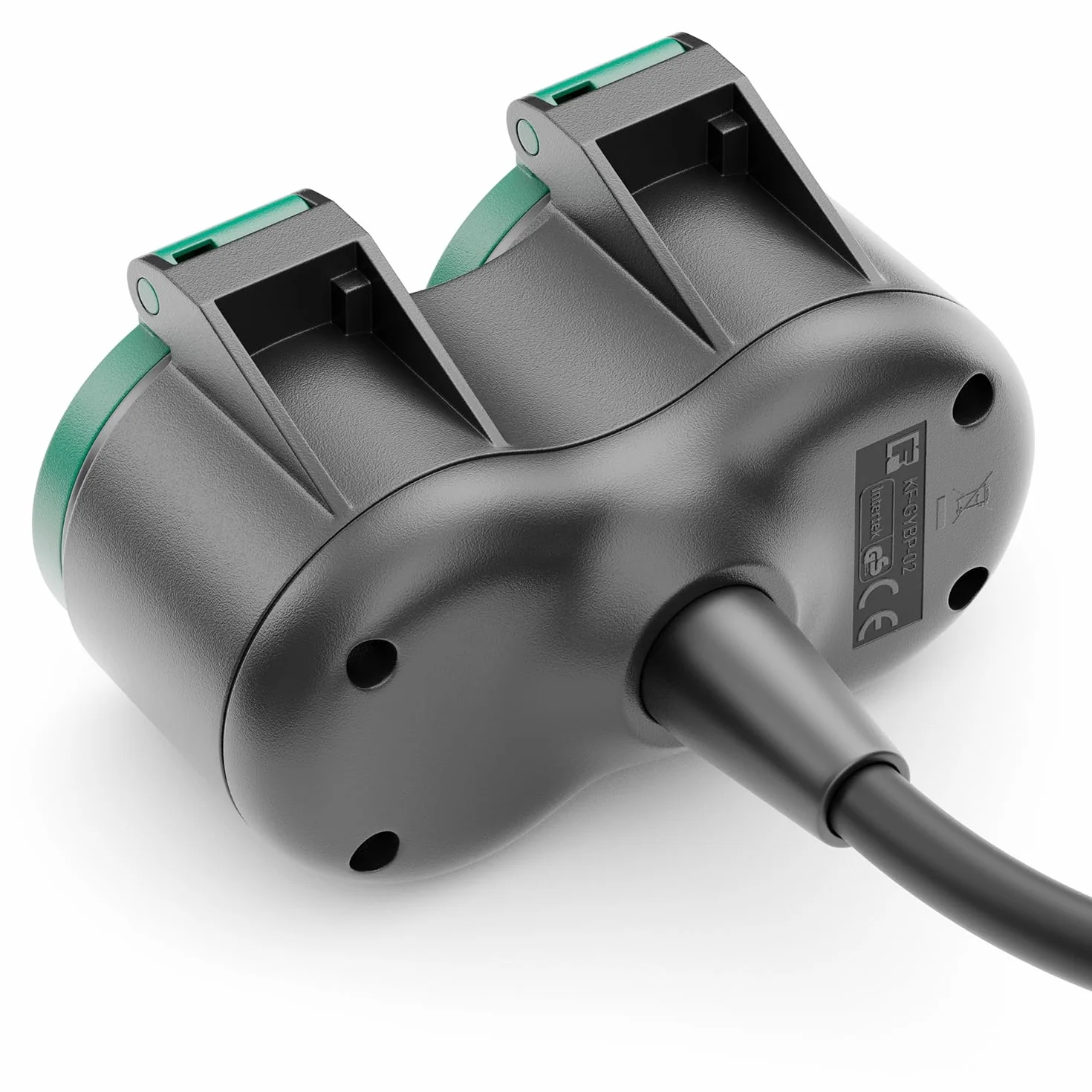 deleyCON 2m Câble Rallonge Extérieur Électrique IP44 (H07RN-F 3G1.5mm²) Câble D’Alimentation en Caoutchouc Résistant aux Intempéries - Fiche avec Contact de Protection vers 2 Prises - Noir