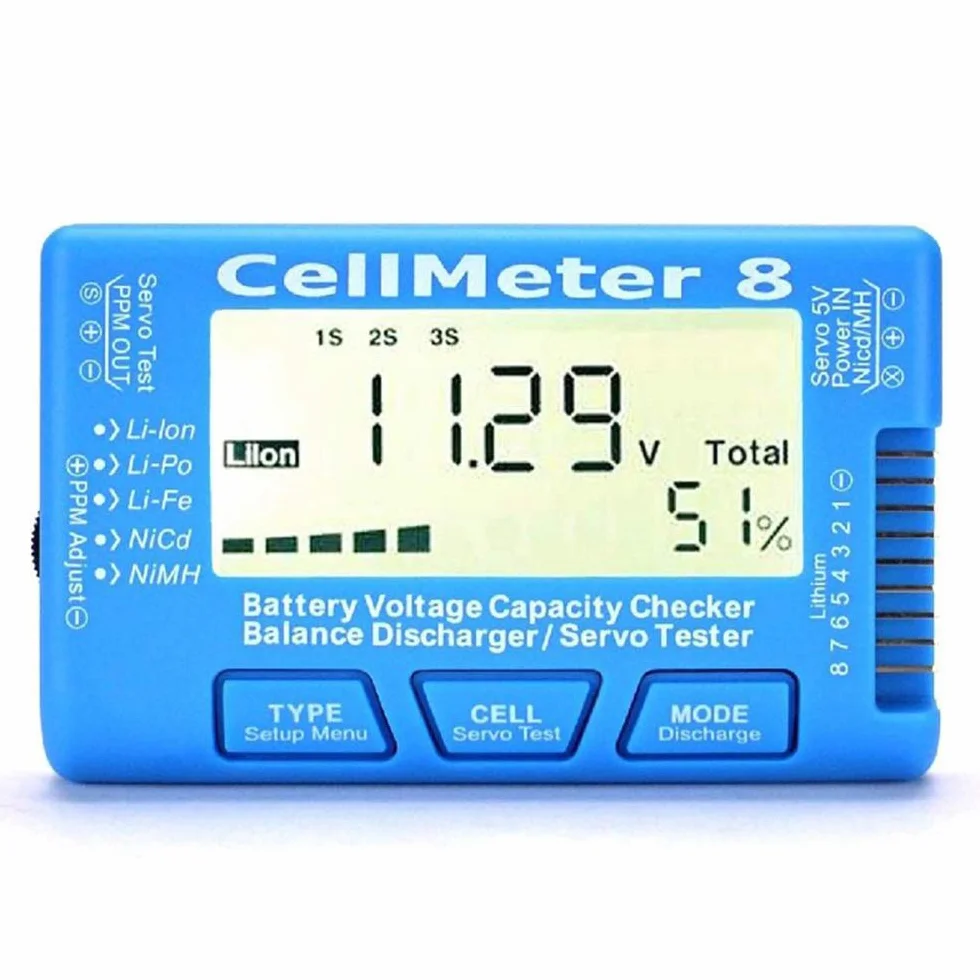 RC 8 testeur de capacité de batterie numérique testeur servo rétroéclairage LCD pour LiPo Life Li-ion NiMH Nicd