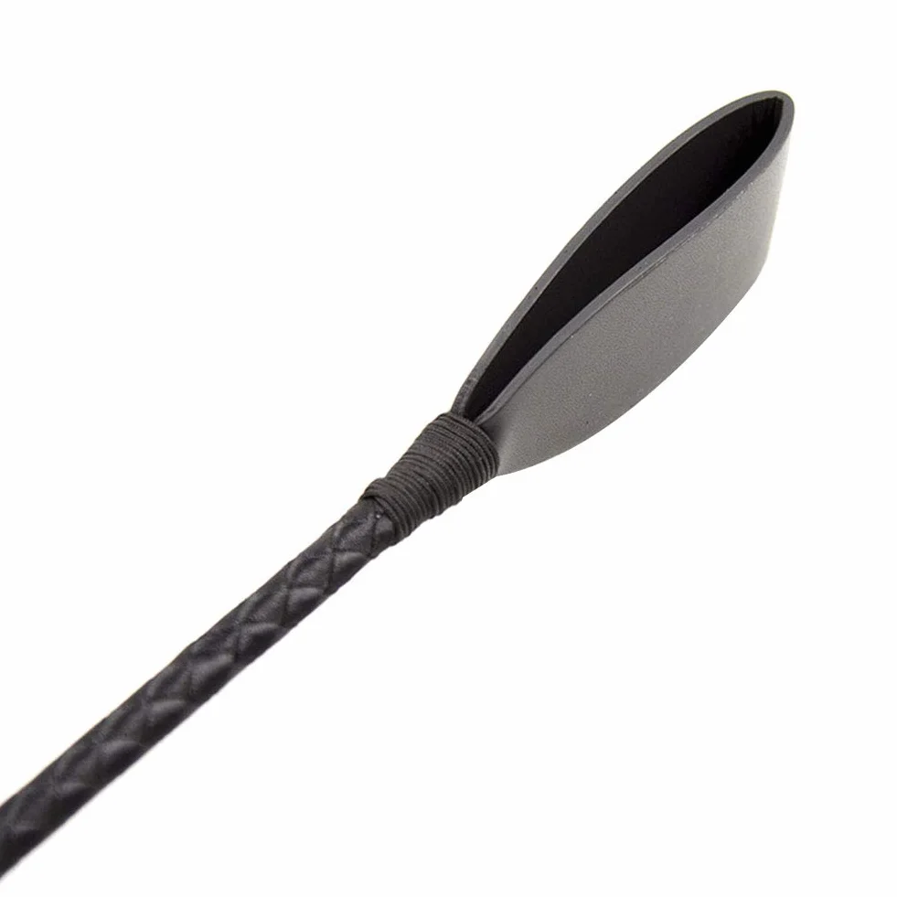 Kisbeibi Cravache pour chevaux d'équitation, manche en cuir PU, 30 cm