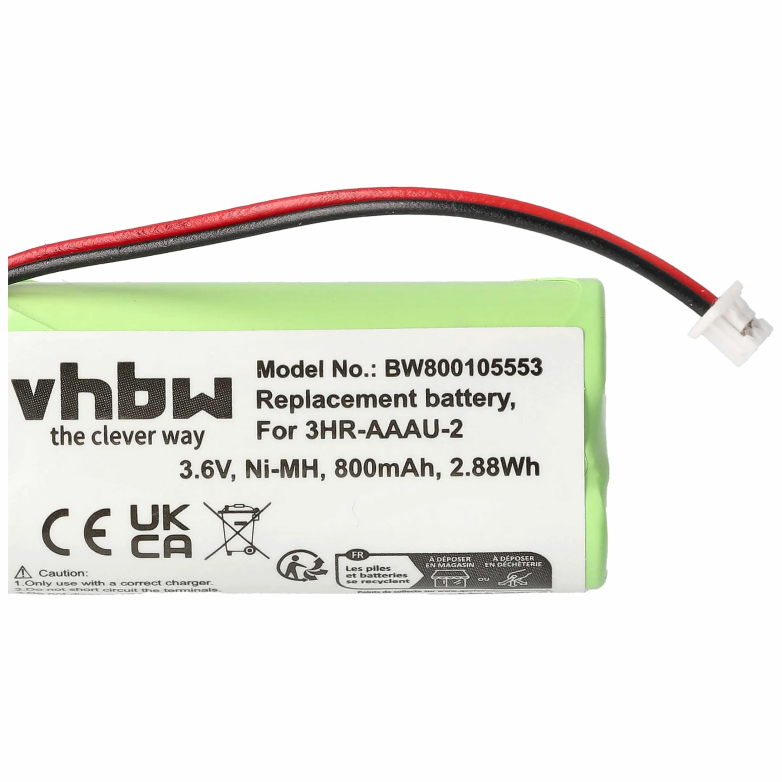 vhbw 1x Batterie Compatible avec Bang & Olufsen BeoCom 2 téléphone Fixe sans Fil (800mAh, 3,6V, NiMH) - Remplacement pour 3HR-AAAU-2