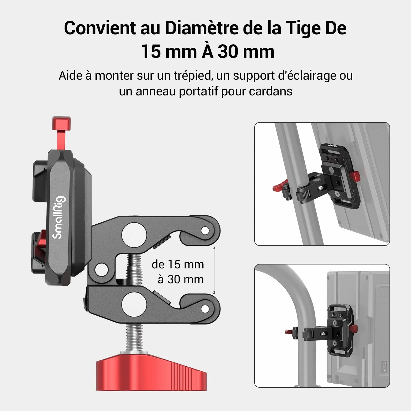SMALLRIG Mini V Mount Battery Plate avec Super Clamp - 2989