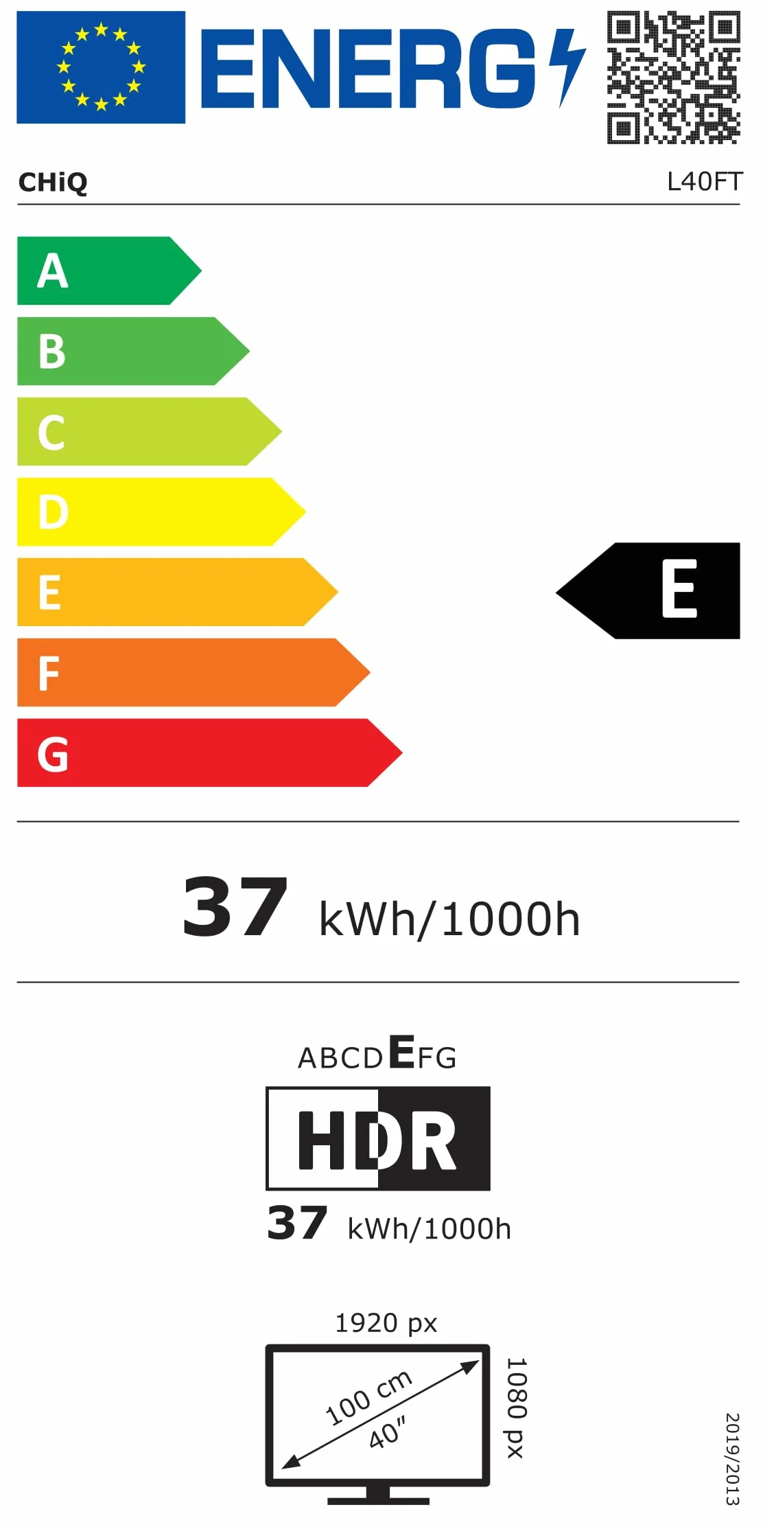 CHIQ L40FT Smart TV 40" (100 cm), Full HD, HDR10, Google TV OS, Audio Dolby & DBX-TV, Tuner Triple DVB-C/T/T2/S/S2, Chromecast Intégré, Design Métal sans Cadre