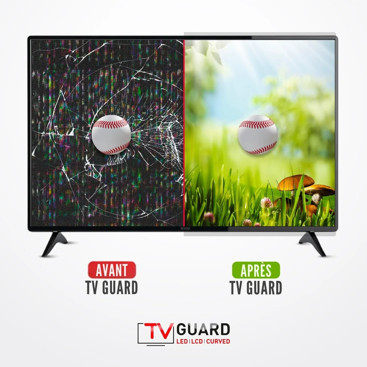 TV GUARD 65 Pouces Protection d'Écran TV Anti-Lumière Bleue Résistant aux Rayures Ultra-Clair Compatible LED LCD OLED QLED