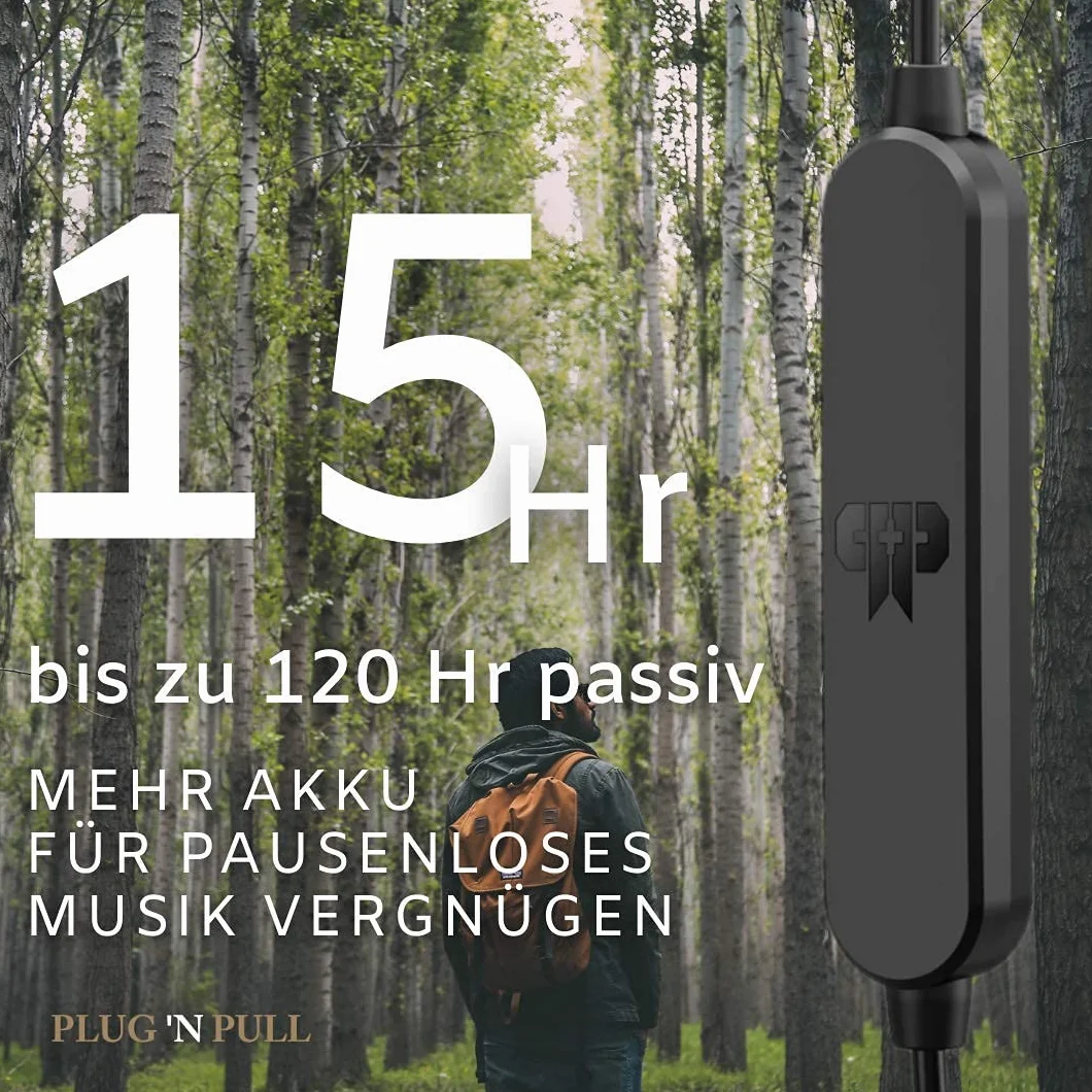 PLUG 'N PULL Écouteurs intra auriculaires sans fil Bluetooth 5.0 avec micro, 15 heures d'autonomie, microphone avec réduction de bruit, idéal sport, résistant à la transpiration, fixation magnétique