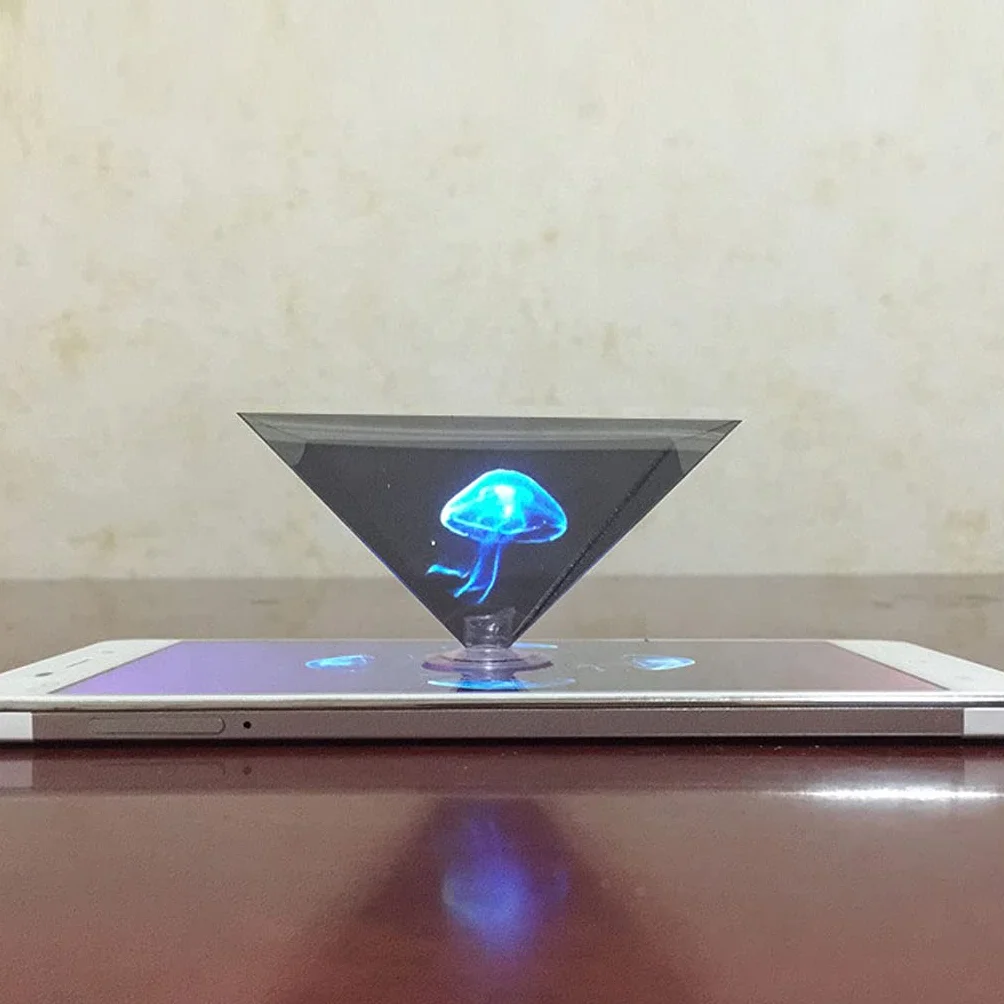 Support universel pour téléphone portable 3D hologramme pyramide Projecteur 360 degrés