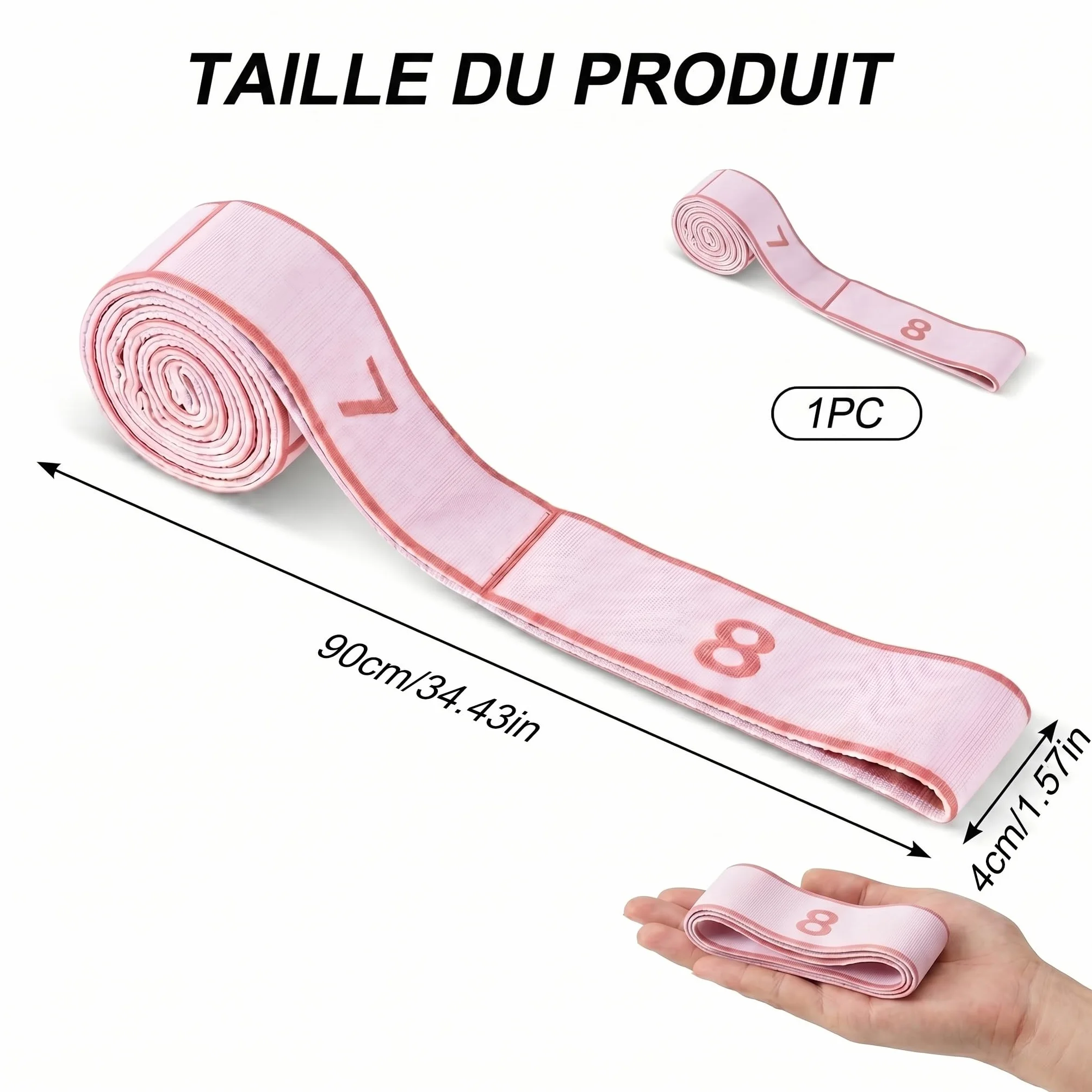Bande Élastique Musculation 8 Niveaux de Résistance Set Cordes Élastiques Fitness Durable Yoga Pilates Danse Latine Gym Rééducation