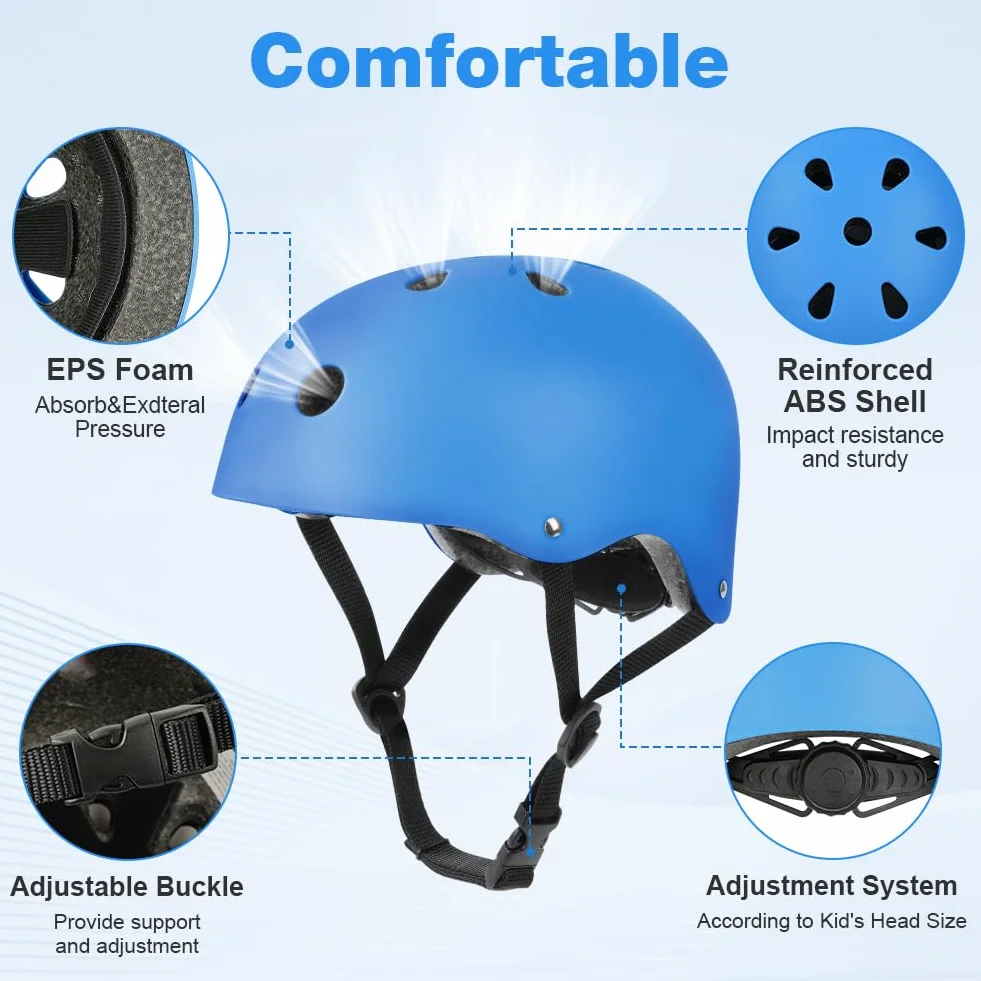 Flintronic Casque de vélo Enfant 2-13 Ans, Ensemble de Protections pour Enfants, Casques de Planche à roulettes, Trottinette, Vélo