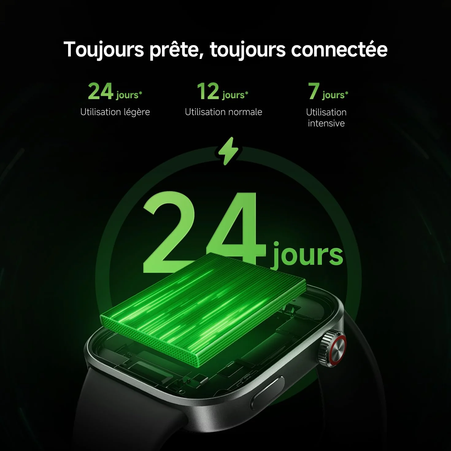 XIAOMI Redmi Watch 6 Montre Connectée Homme Femme AMOLED 2.07" Suivi Sport Fitness 150+ Modes Sport Autonomie 24 Jours 5ATM GPS Noir