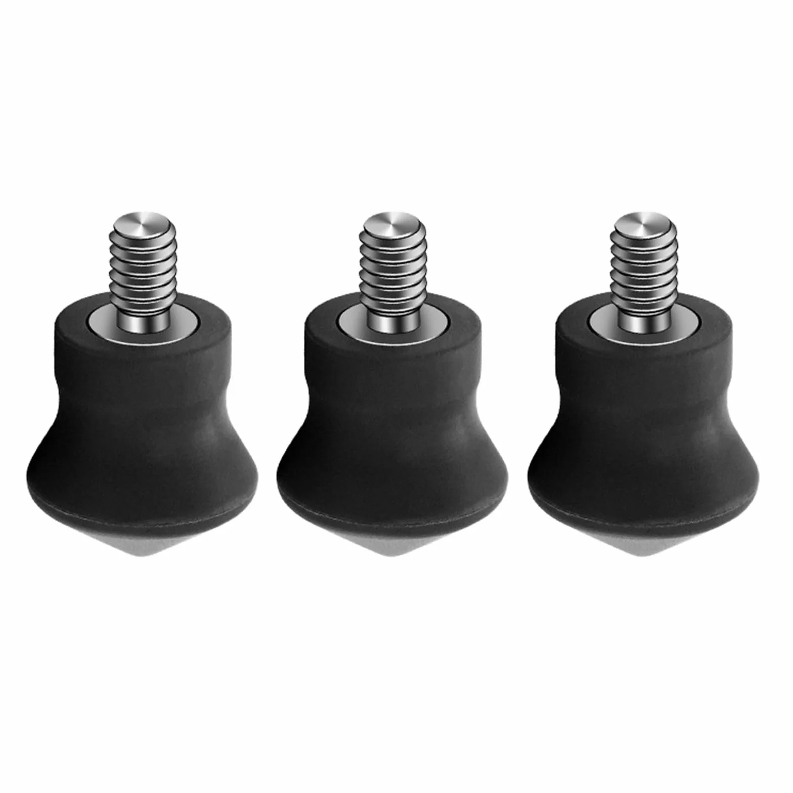 3 Pièces en Acier Inoxydable Antidérapant en Caoutchouc Pied Coussinet Pieds Pointes pour Trépied Monopode 1/4 Pouces Vis Photographie Trépied Accessoires Réglables Niveleurs De Table