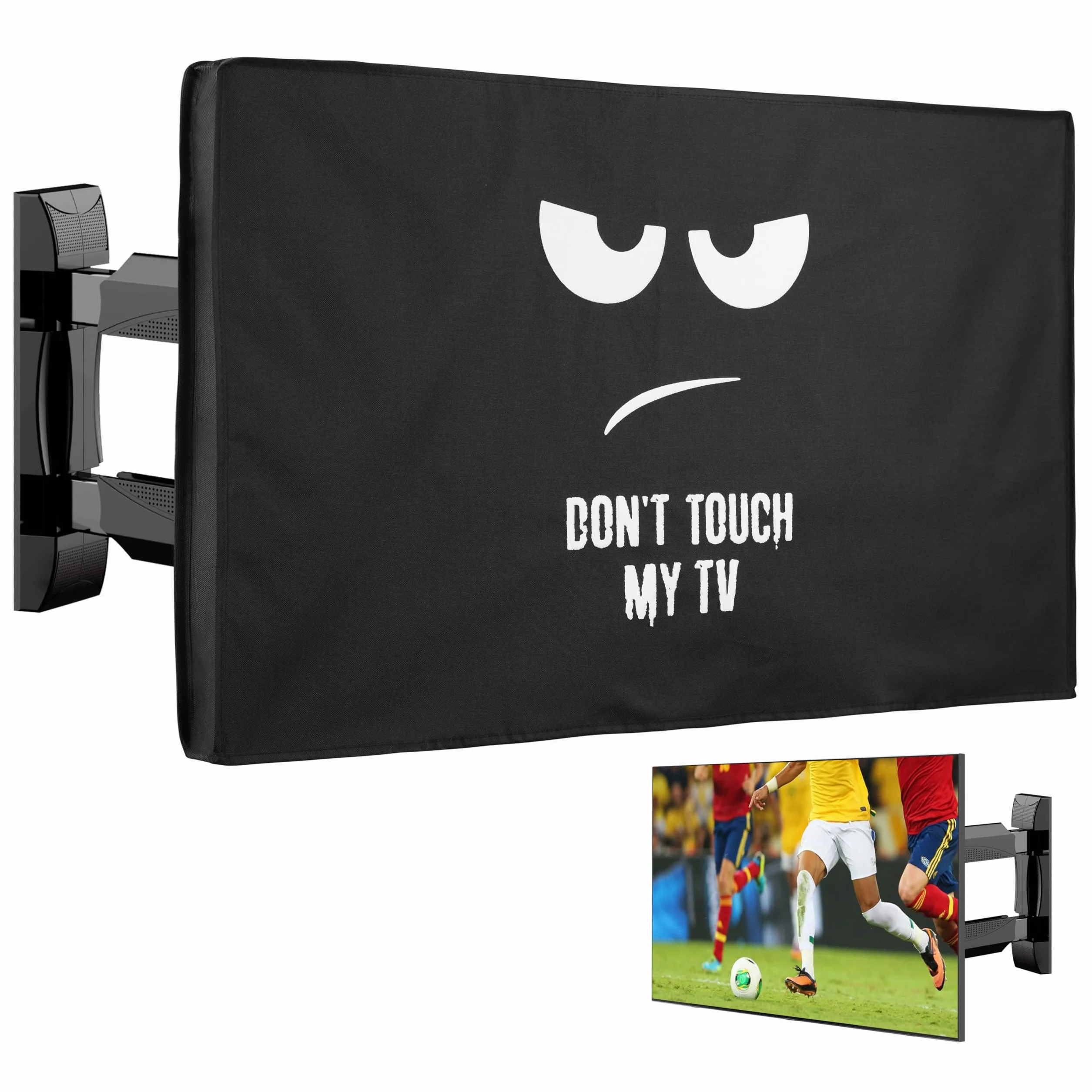 kwmobile Housse écran TV 55" - Housse de protection extérieur intempéries blanc-noir