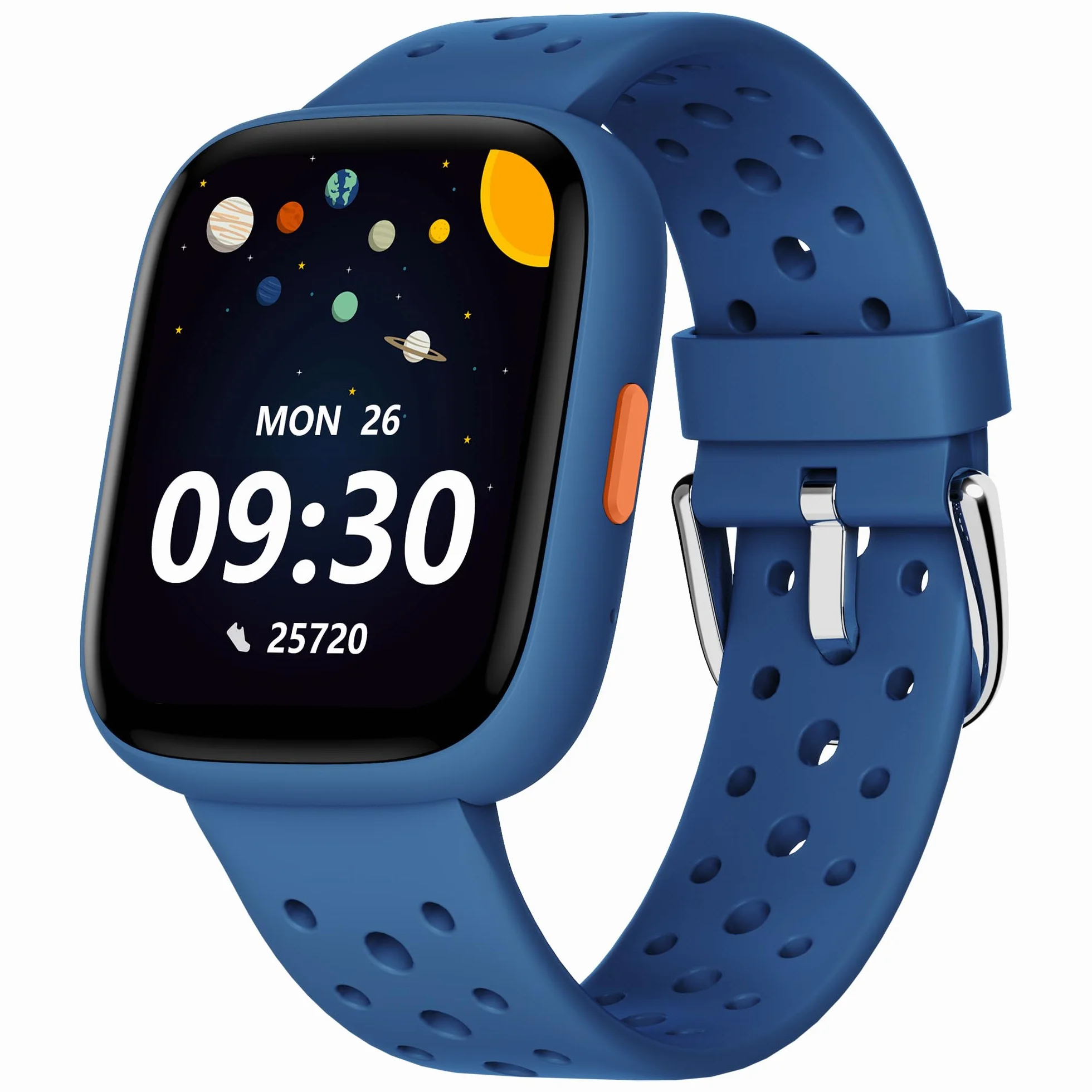 BIGGERFIVE Montre Enfant IP68 Étanche 1,8" Smartwatch Podomètre Cardiofrequencemètre Moniteur de Sommeil Bleu