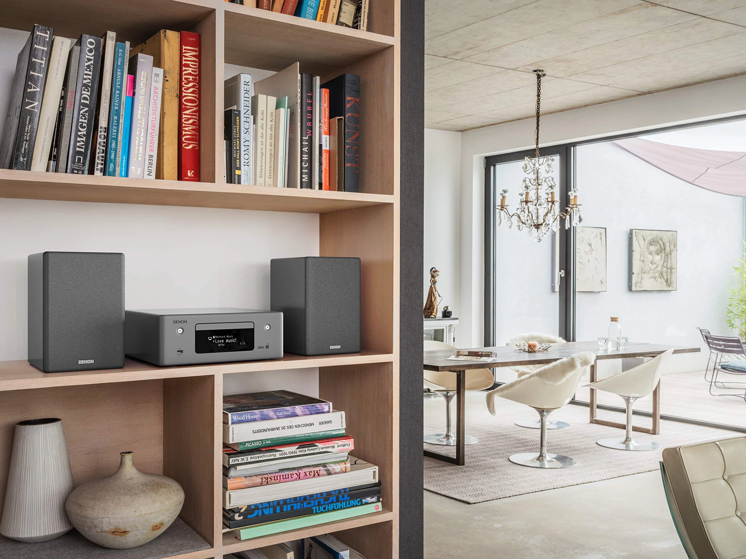 Denon SCN10 Haut-parleurs HiFi bidirectionnels pour système de Son TV 2 x 65 W Compatible avec récepteurs et amplificateurs Design élégant Gris