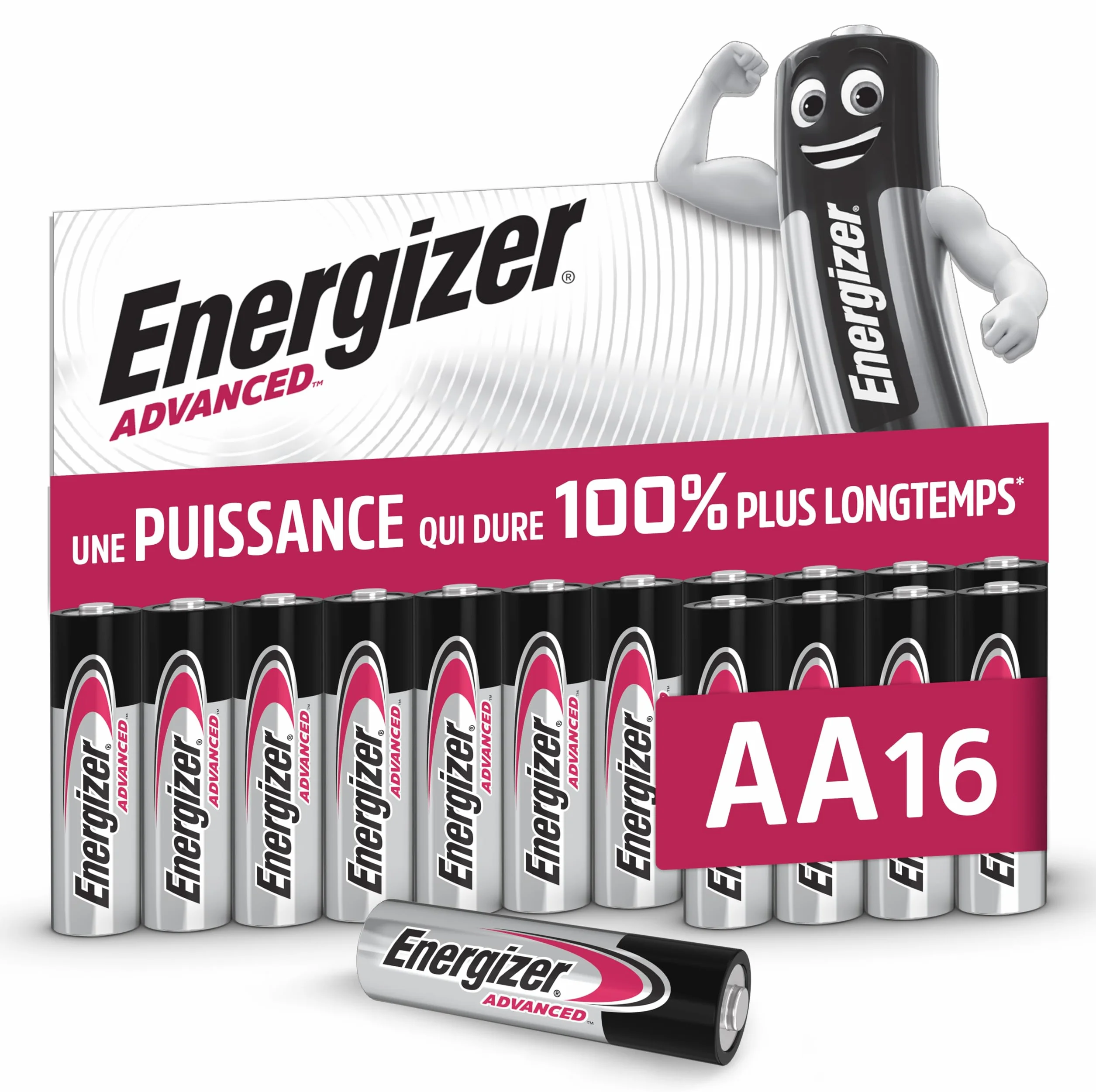 Energizer Advanced Piles AA LR6 Alcaline 1,5 V Lot de 16 Haute Performance