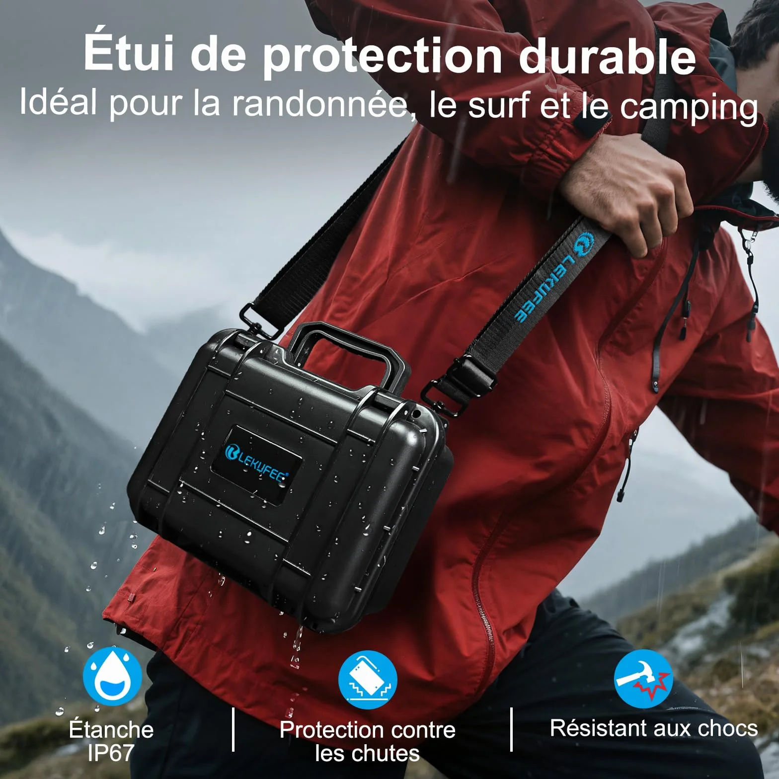 Étui de Transport Rigide Étanche LEKUFEE pour Insta360 X5, X4 Air, X4/X3 Caméra d'Action et Accessoires