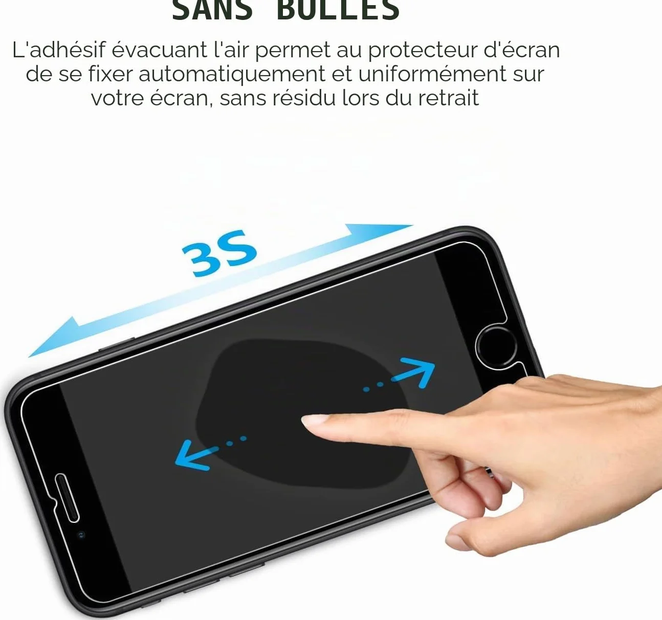 SPARIN 2 Pièces Verre Trempé Pour iPhone SE 2022/2020 et iPhone 8/7/6/6s, Film 2.5D, Protection Ecran iPhone 4.7 Pouces,9H Dureté,Sans bulles