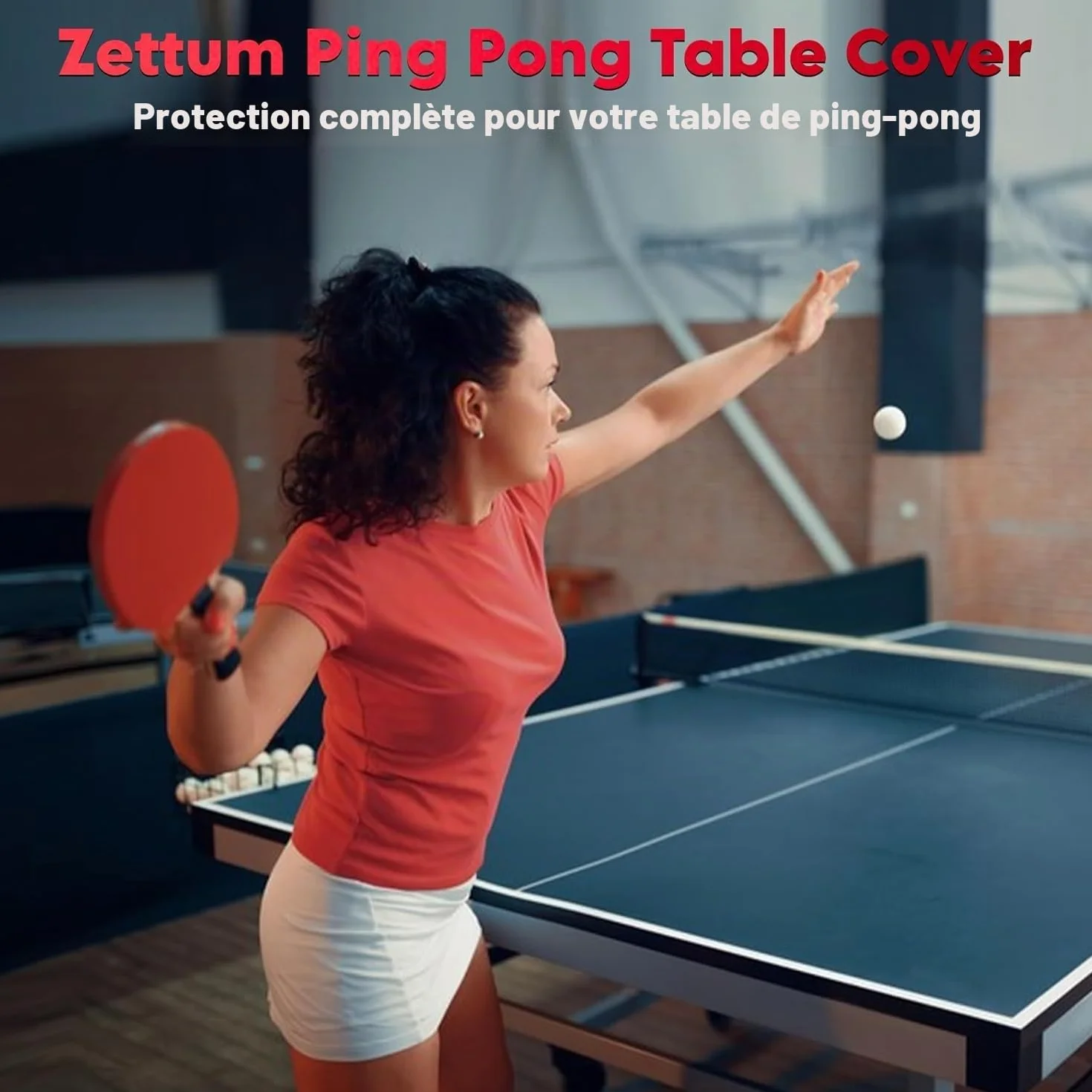 Zettum Housse Table Ping Pong Extérieure 188L x 155H CM 600D Oxford Anti-déchirure