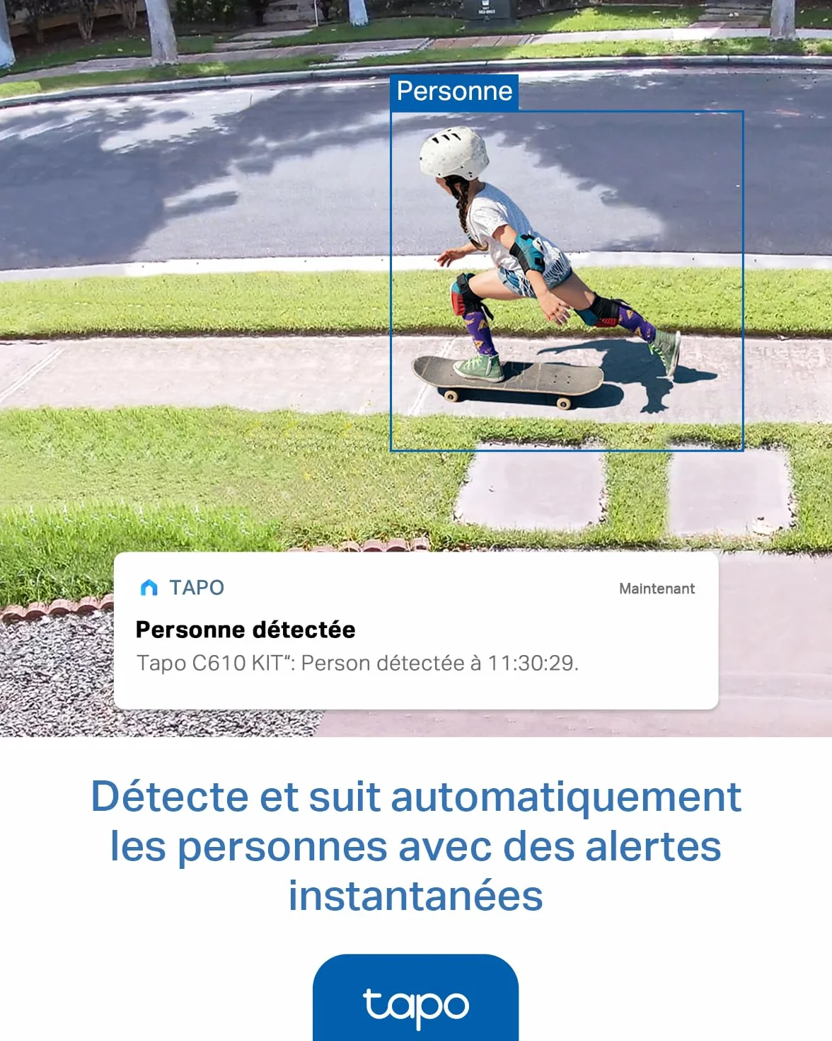 Tapo C610 Kit 2K 3MP Caméra WiFi Extérieur sans Fil Panneau Solaire 360° PTZ Surveillance Batterie 6700mAh Détection Humaine Vision Nocturne Couleurs Suivi AI IP65