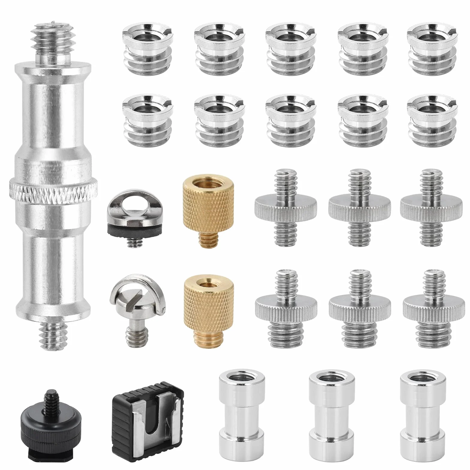 UTEBIT 22 PCS Vis Adaptateur Caméra 1/4" à 3/8" Adaptateur de Vis pour Trépied, Appareil Photo, Accessoires Trépieds et Monopods, Rotule, Flash, Plaque de Fixation Rapide