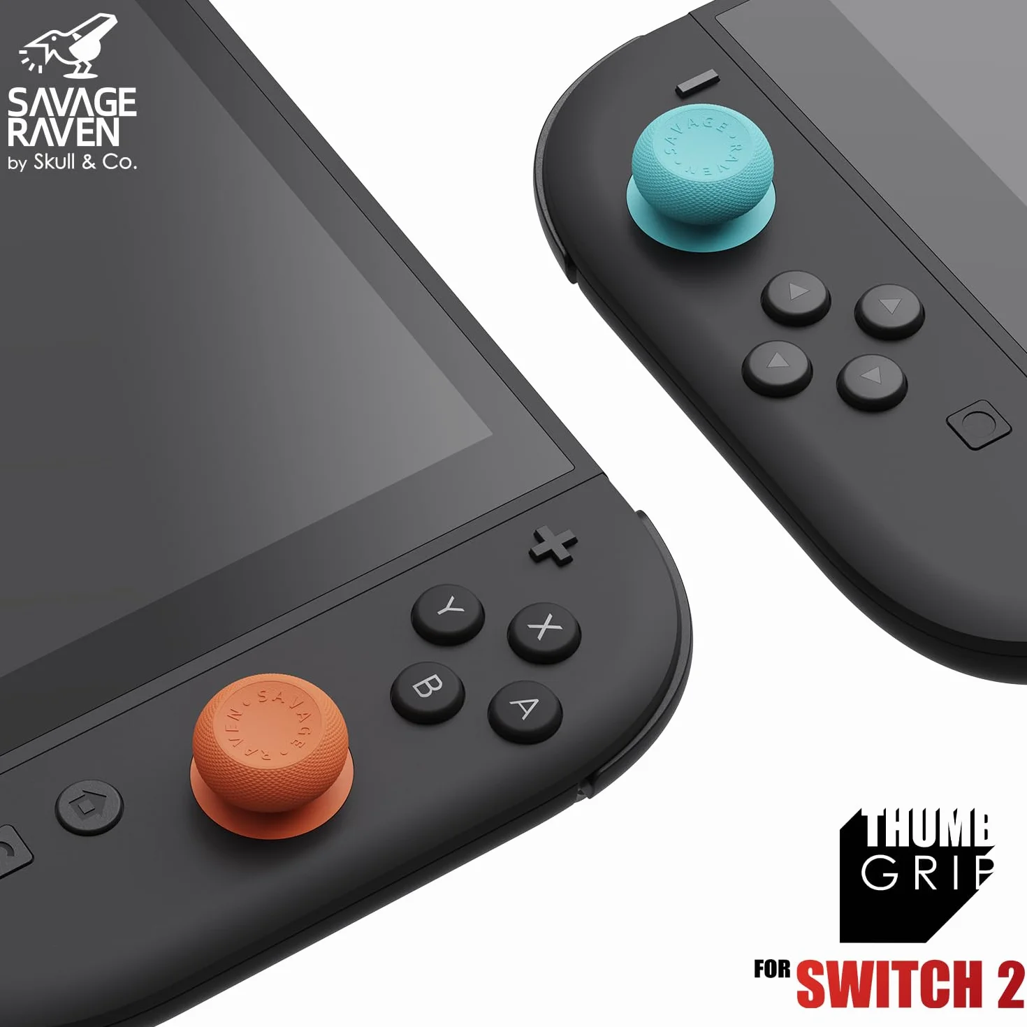 Skull & Co. Skin, CQC Thumb Grip Set Joystick Cap Analog Stick Cap pour Nintendo Switch 2 Joy-Con Controller - Noir, 3 Paires (6pcs)
