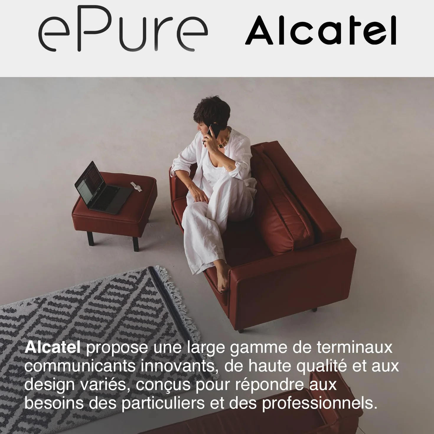 ALCATEL Epure Premium Téléphone Fixe sans Fil DECT avec Répondeur Design Vintage Noir