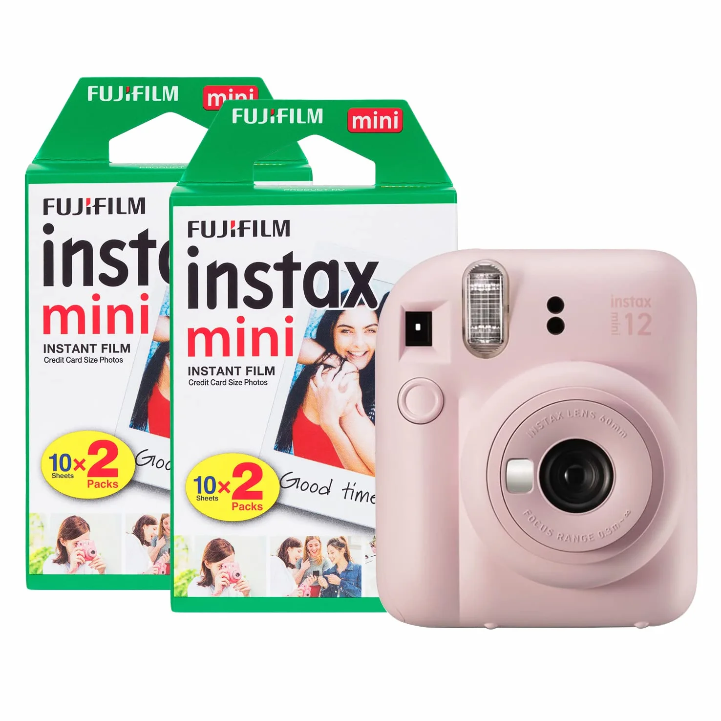Fujifilm Instax Mini 12 Appareil Photo instantané avec Pack de 40 Films Rose Fleur