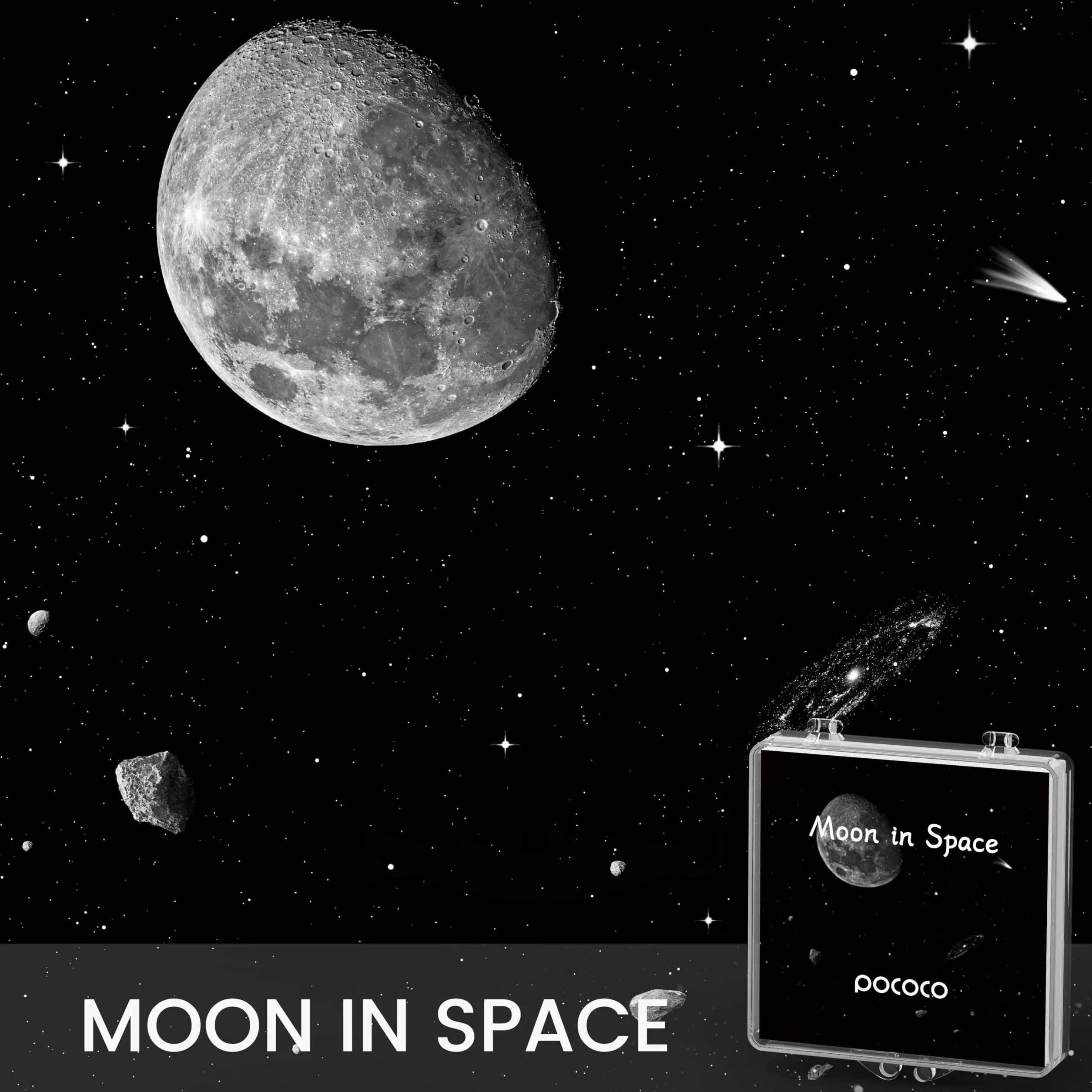 Disques Réalistes Moon - Disques pour Le Projecteur d'Étoiles POCOCO Galaxy Lite Home Planetarium, Ultra HD 5k, 3 Pièces (Moon - 3 Disques sans Projecteur)