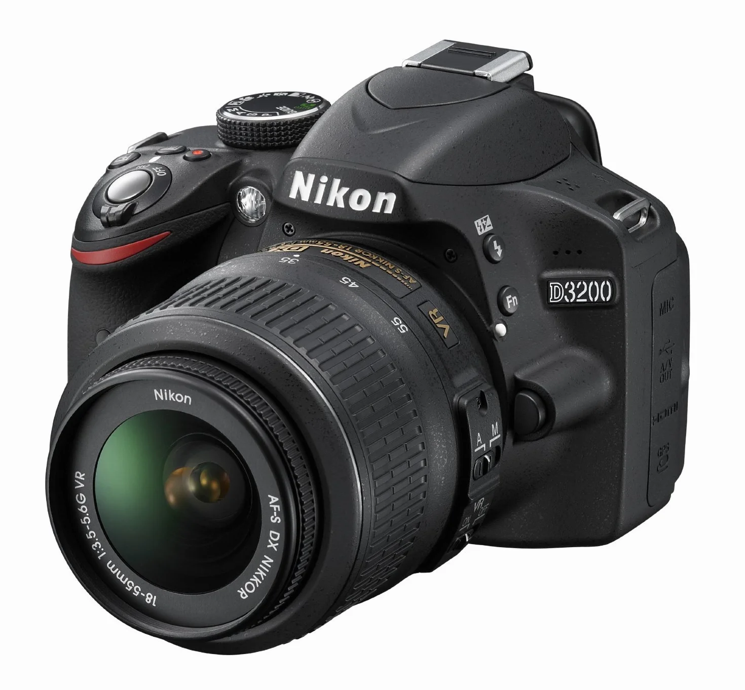 Nikon D3200 Appareil photo numérique Reflex 24.2 Kit Objectif AF-S DX 18-55 mm Noir (Reconditionné)