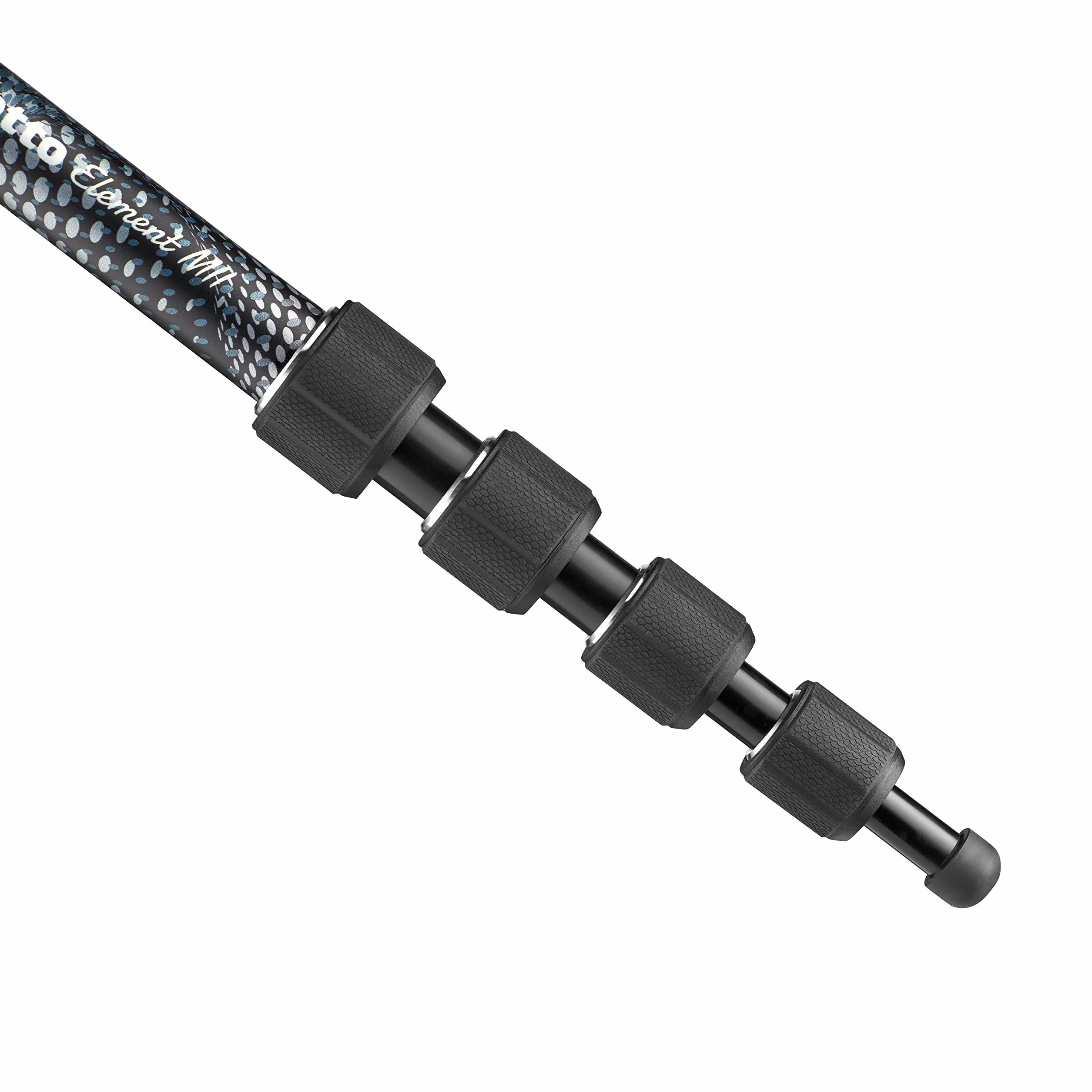 Monopode Manfrotto Element MII MMELMIIA5BK, léger à 5 Sections en Aluminium, avec dragonne, poignée en Caoutchouc, bagues de Serrage, Charge de 16 kg, pour Appareil Photo Compact, Hybride ou Reflex