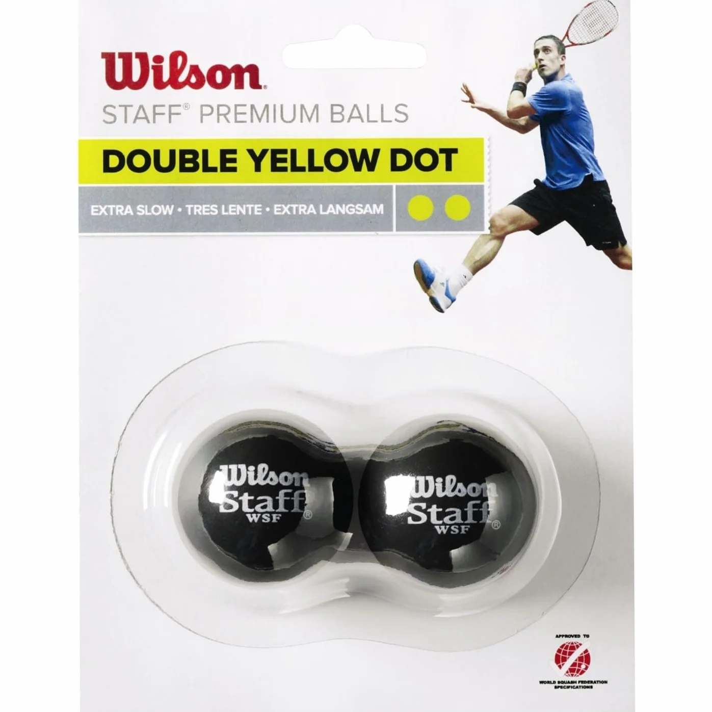 Wilson WRT617600 Balle de Squash Jaune II 2 Pièces