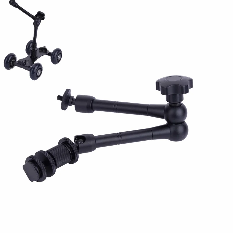 Desktop Dolly Car Mobile Slider Rail Skater 11" Articulation réglable Bras magique de friction utilisé pour appareil photo reflex numérique Photographie prise vidéo Enregistrement vidéo