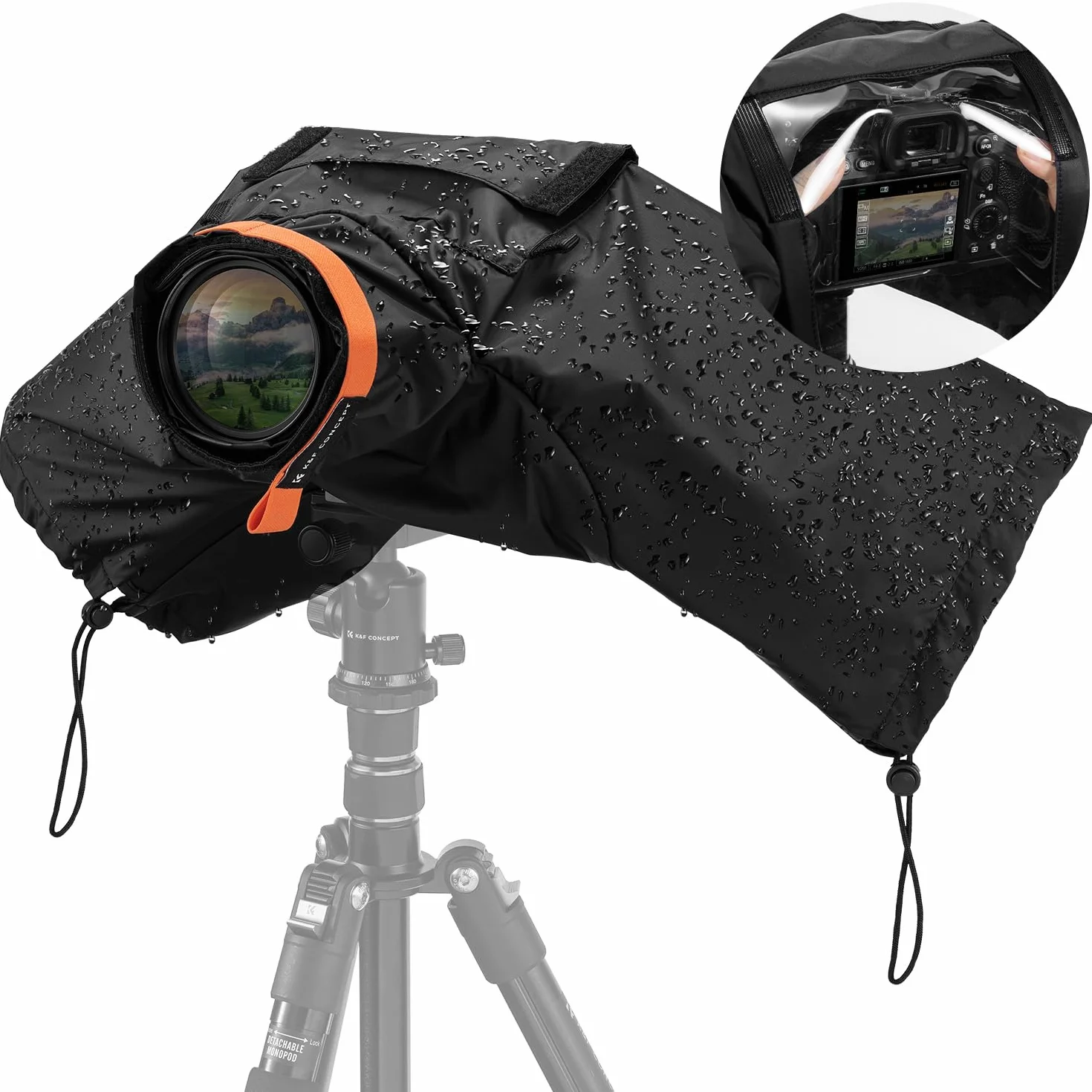 K&F CONCEPT Housse de Pluie pour Appareil Photo, Caméra Couverture Housse de Protection imperméable et Anti-poussière pour Nikon Canon Sony Appareil Photo DSLR