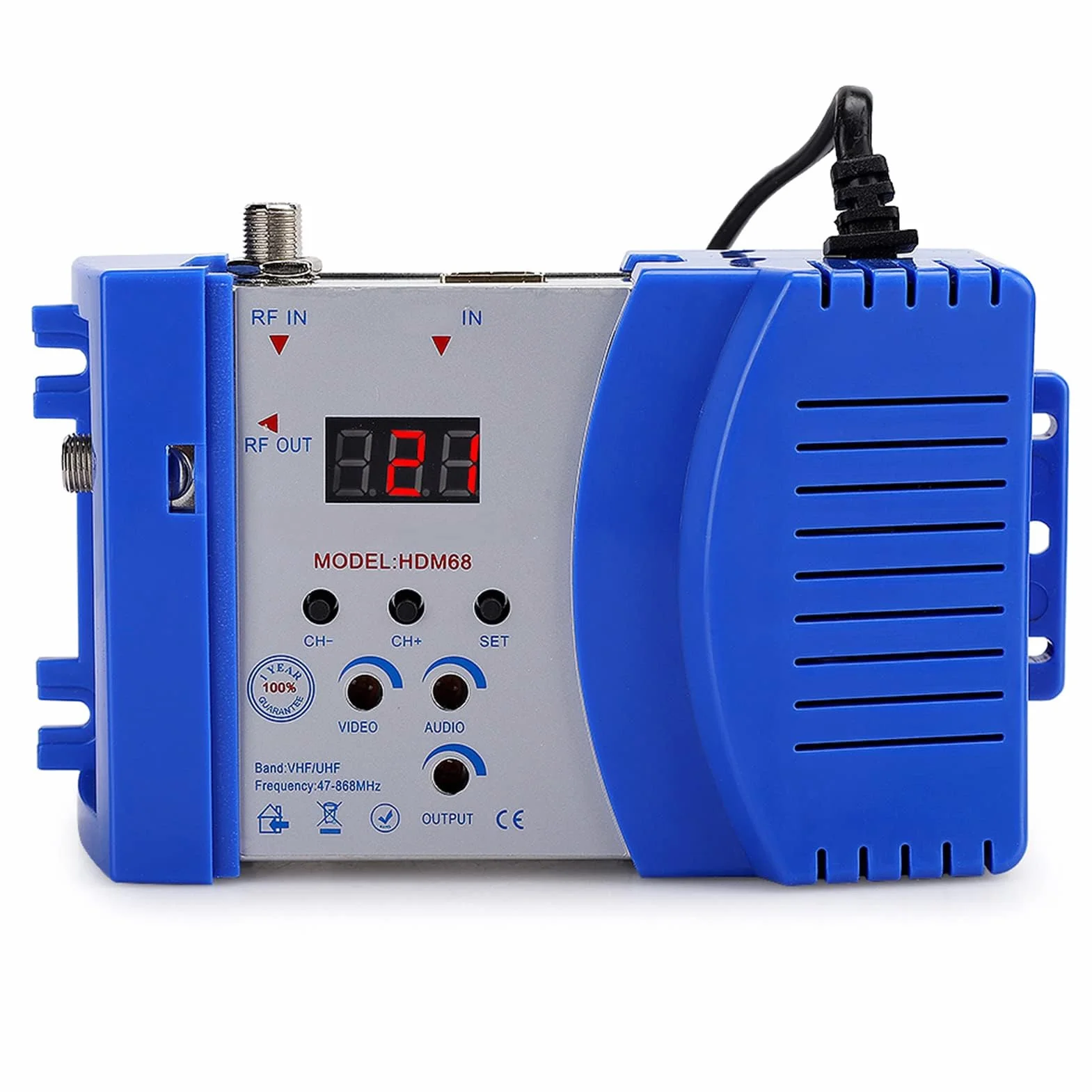 Agatige Modulateur HD HDM68 Numérique HDMI RF VHF/UHF 100-240 V