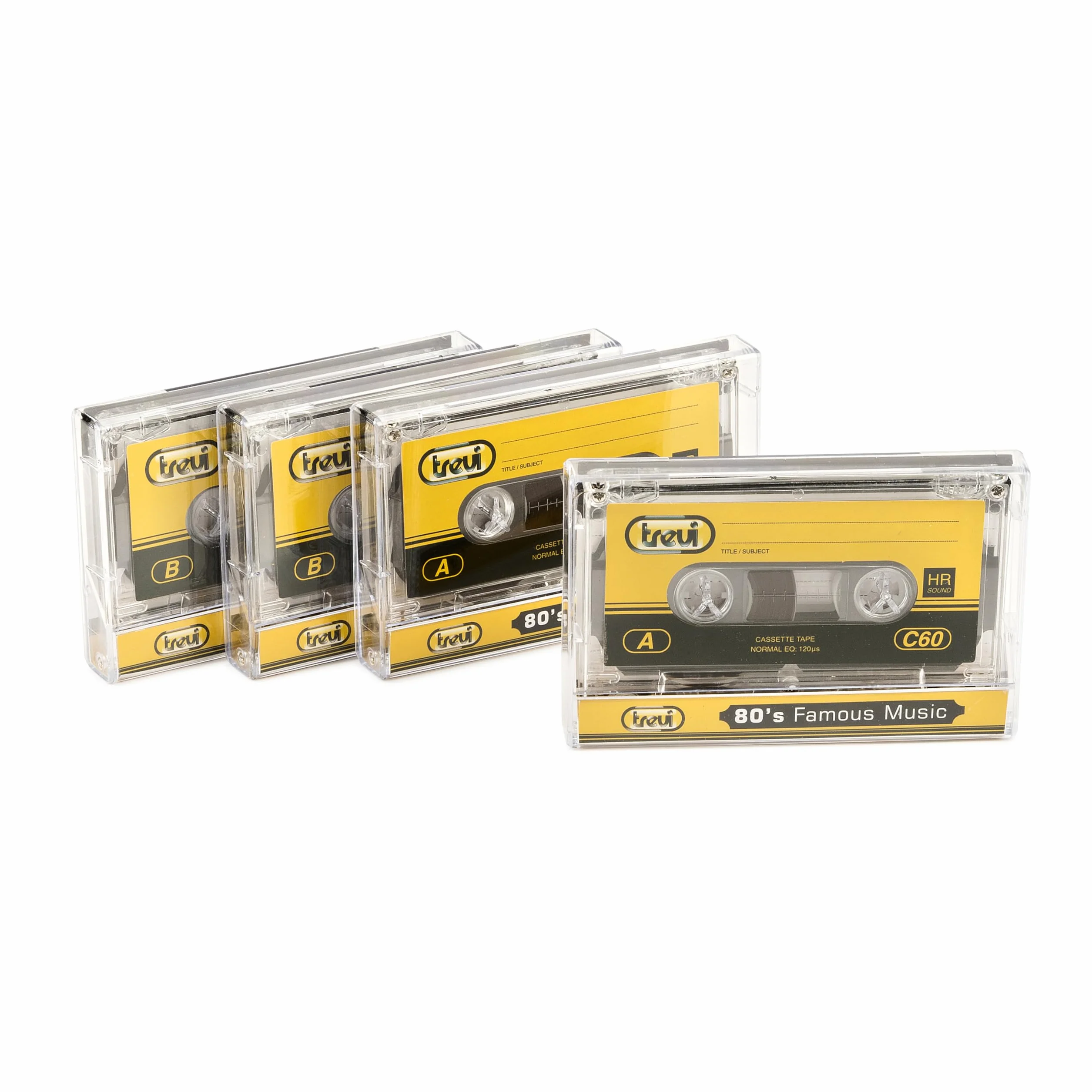 Trevi C 60 HR 4-pack cassette audio 60 minutes 30 min per side 120 µs eq bande magnétique vintage