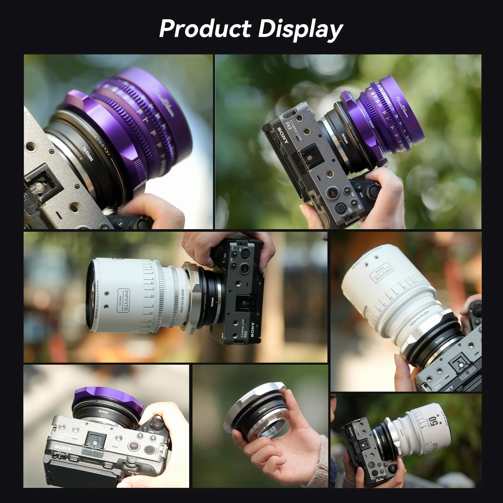 7Artisans Bague d'adaptation PL Multi-Monture, Monture PL-E Installée par défaut, Compatible avec Les Montures interchangeables PL-L/PL-R/PL-Z, Violette