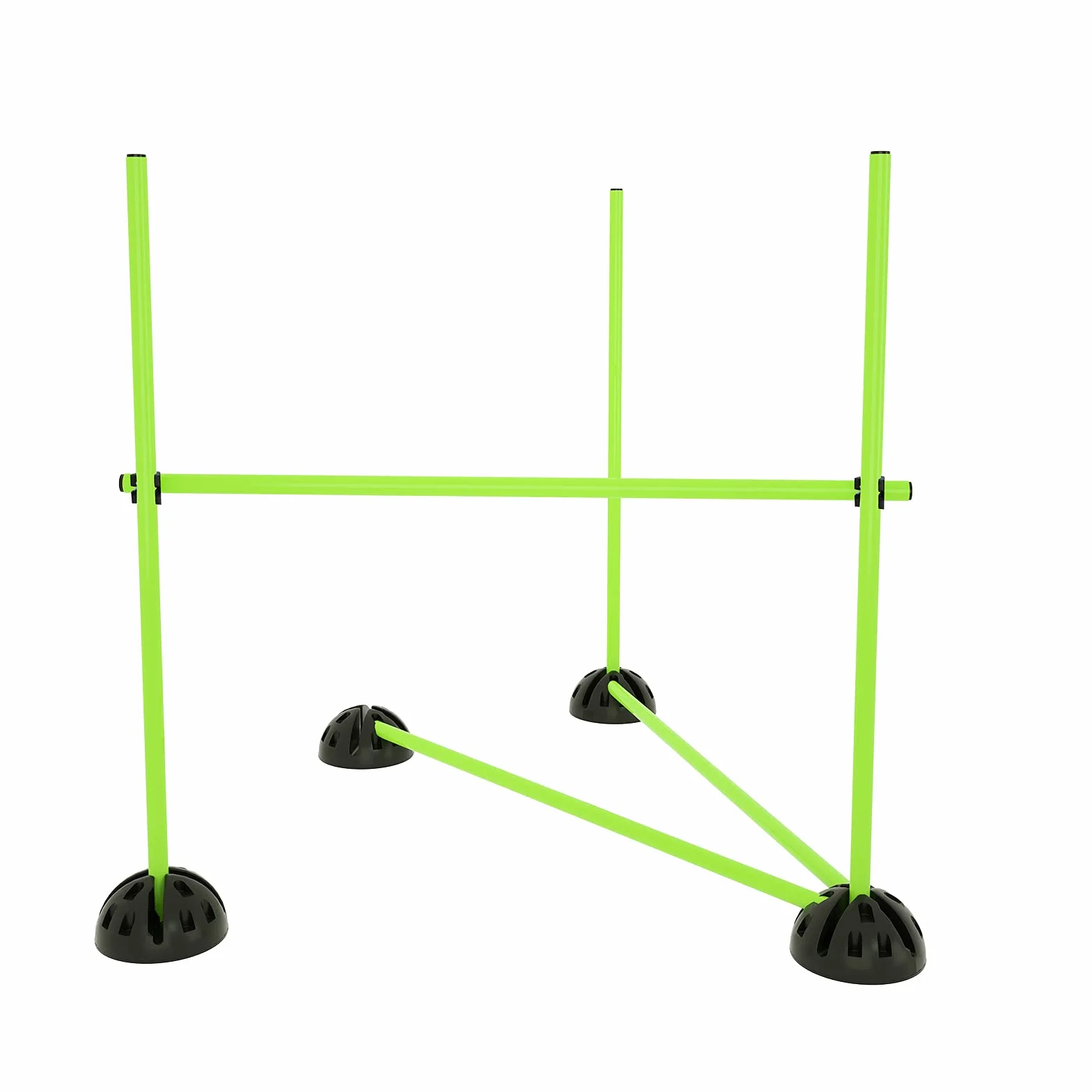 XMTECH Kit de barres de saut 100 cm, obstacles d'entraînement, coordination, dribble, mobilité (15 barres, 10 pieds, 10 clips)