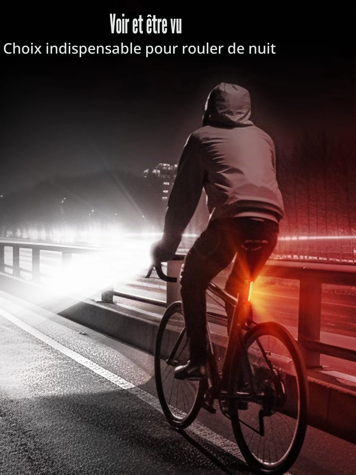 Lumiere Velo Avant et Arriere, Ensemble Éclairage Vélo LED Puissant 5 Modes Lampe Vélo Rechargeable USB Étanche IPX5